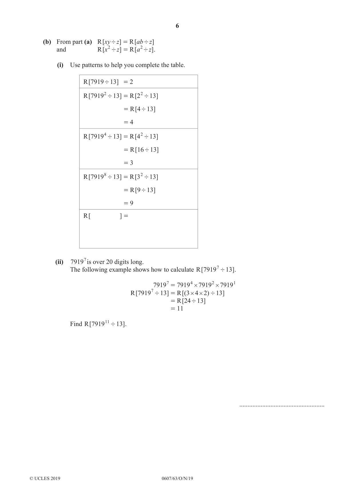 Cambridge IGCSE Mathematics - International 0607 2019 Oct/Nov Paper 6 · Variant 3 question paper, page 6 of 12