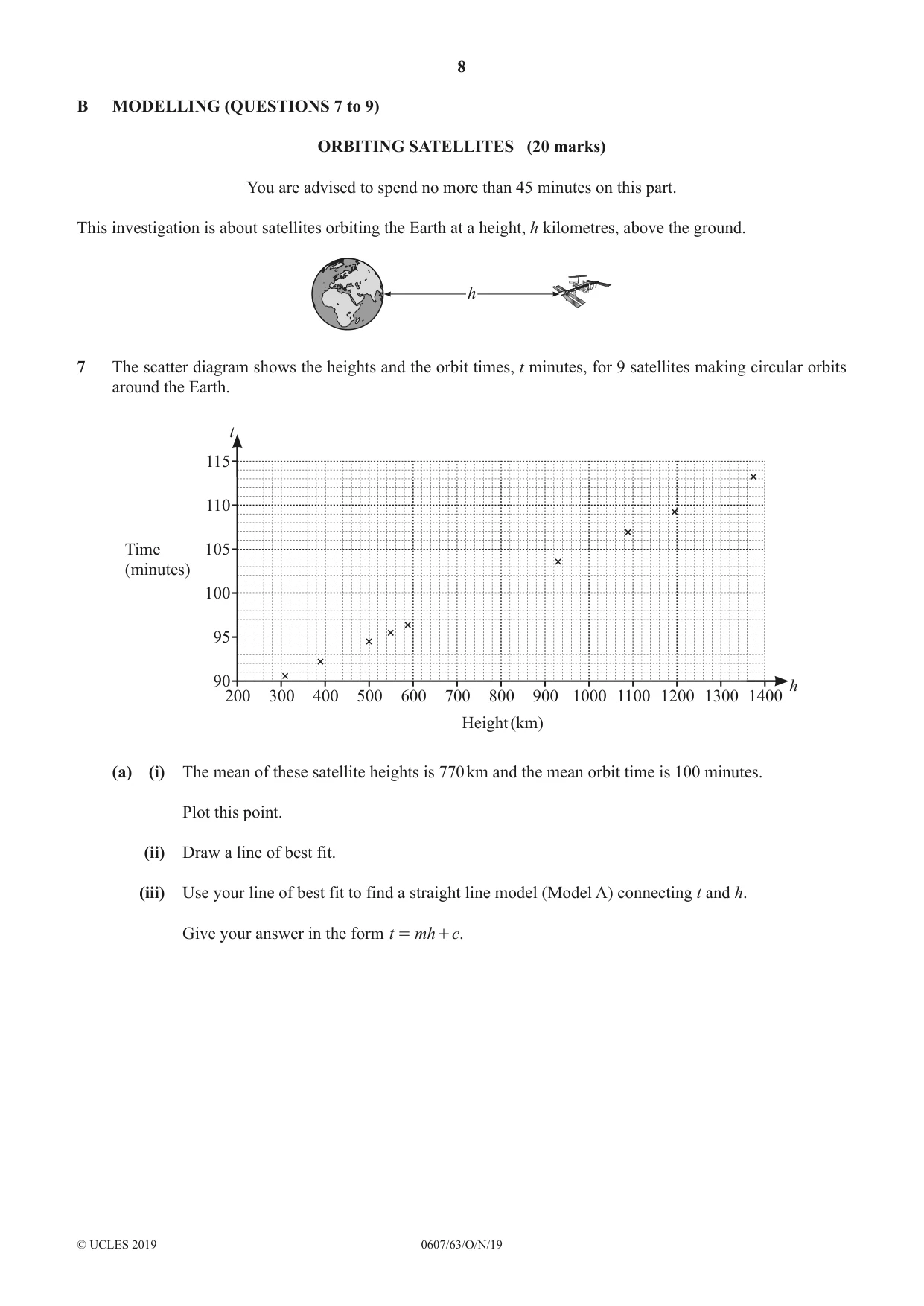 Cambridge IGCSE Mathematics - International 0607 2019 Oct/Nov Paper 6 · Variant 3 question paper, page 8 of 12