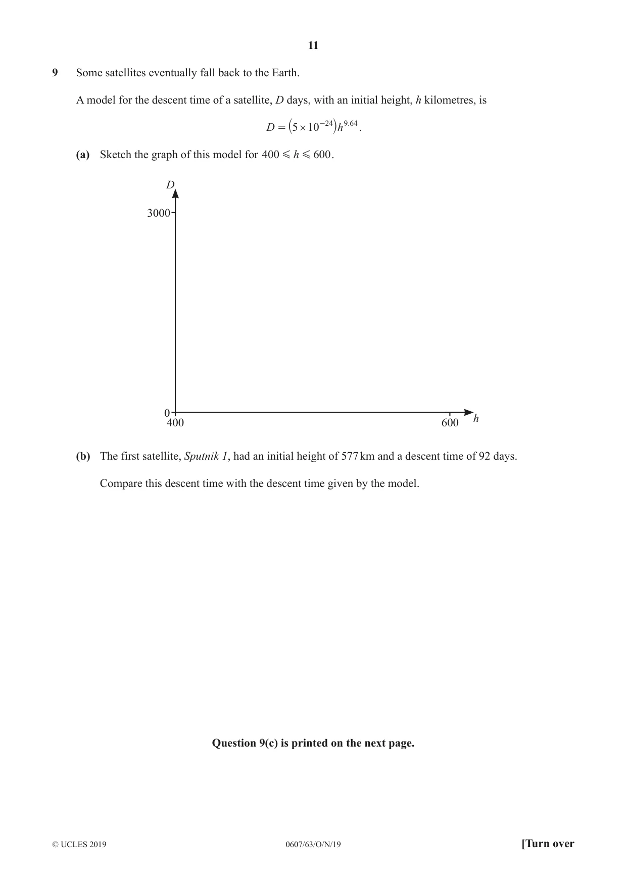 Cambridge IGCSE Mathematics - International 0607 2019 Oct/Nov Paper 6 · Variant 3 question paper, page 11 of 12