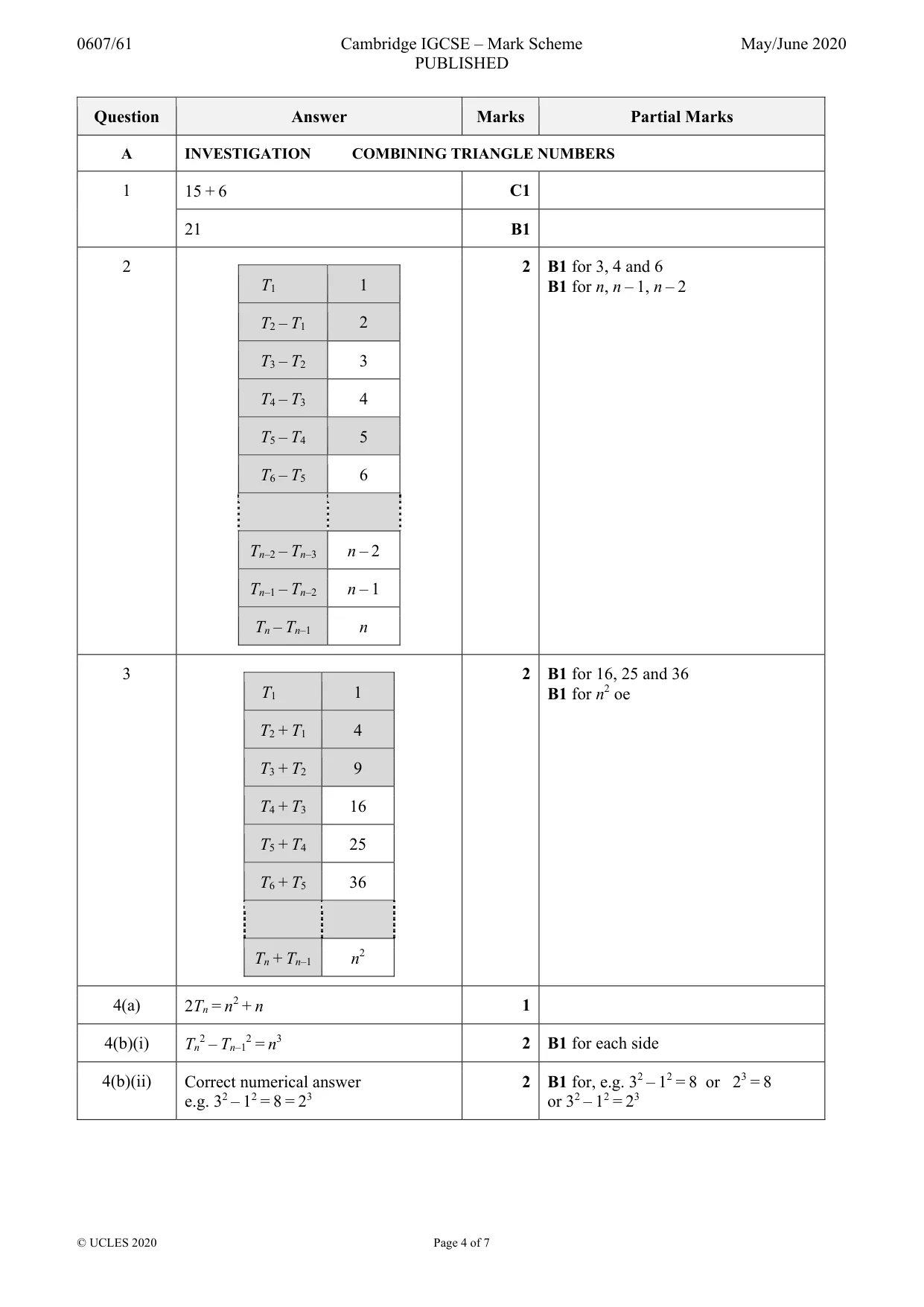 Mark scheme, page 4 of 7