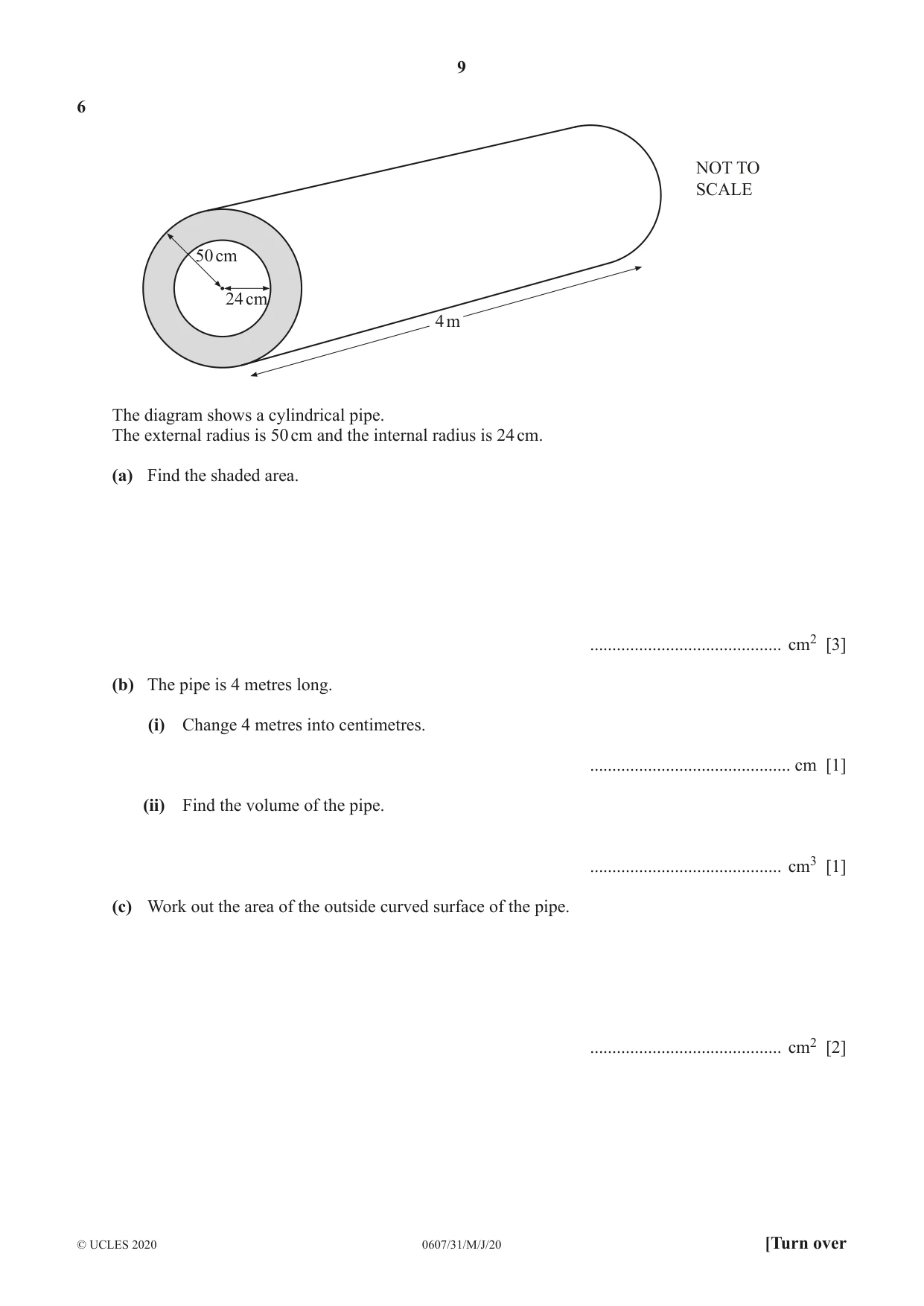 Cambridge IGCSE Mathematics - International 0607 2020 May/June Paper 3 · Variant 1 question paper, page 9 of 16