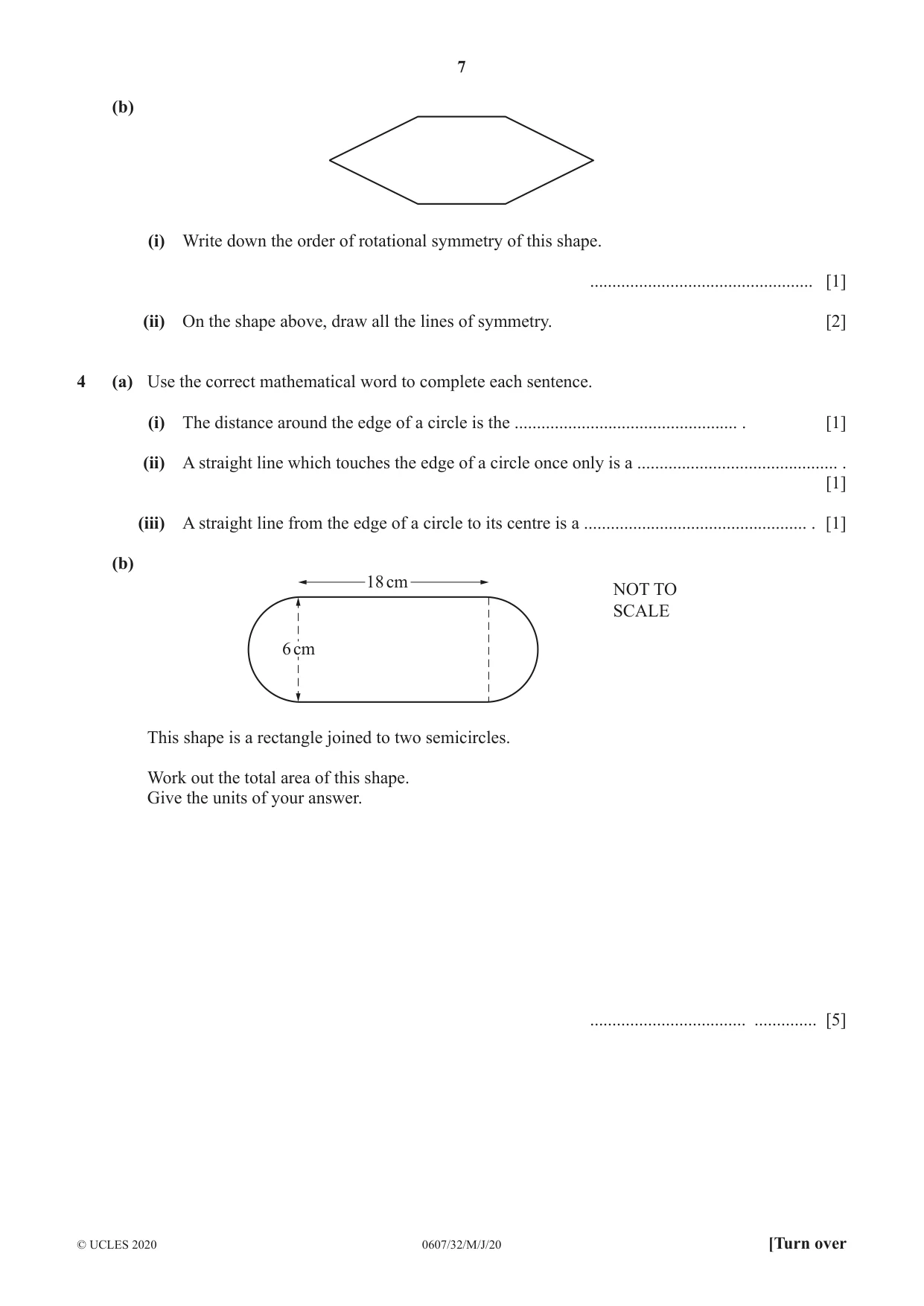 Cambridge IGCSE Mathematics - International 0607 2020 May/June Paper 3 · Variant 2 question paper, page 7 of 20