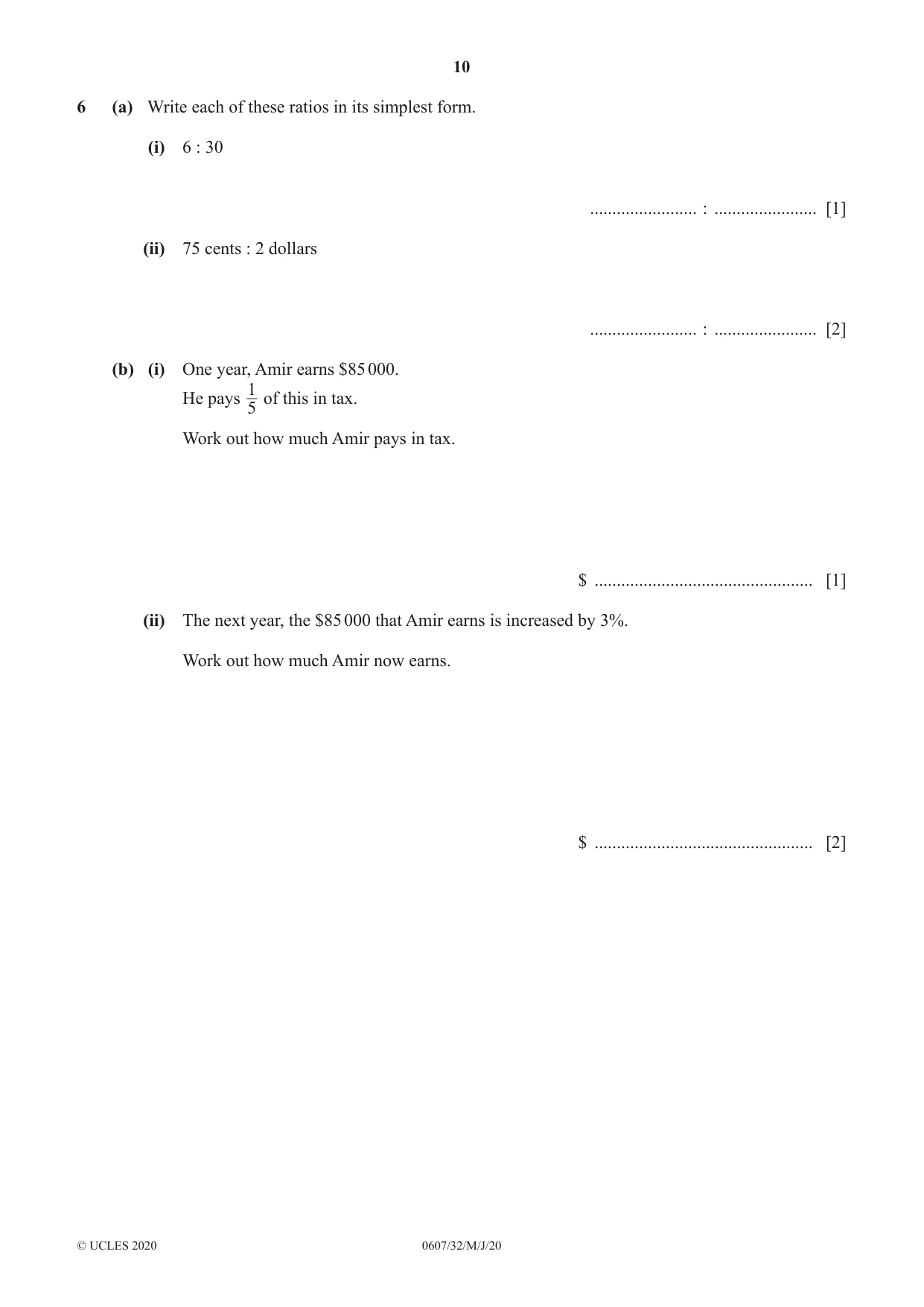 Cambridge IGCSE Mathematics - International 0607 2020 May/June Paper 3 · Variant 2 question paper, page 10 of 20