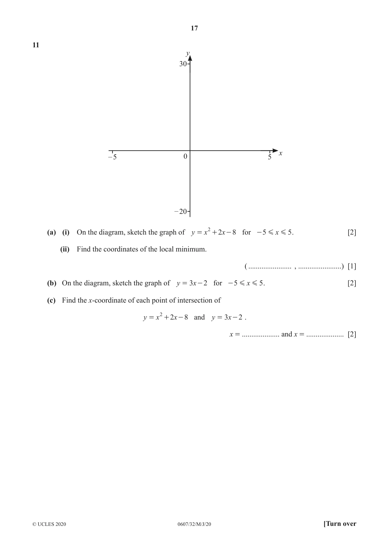 Cambridge IGCSE Mathematics - International 0607 2020 May/June Paper 3 · Variant 2 question paper, page 17 of 20
