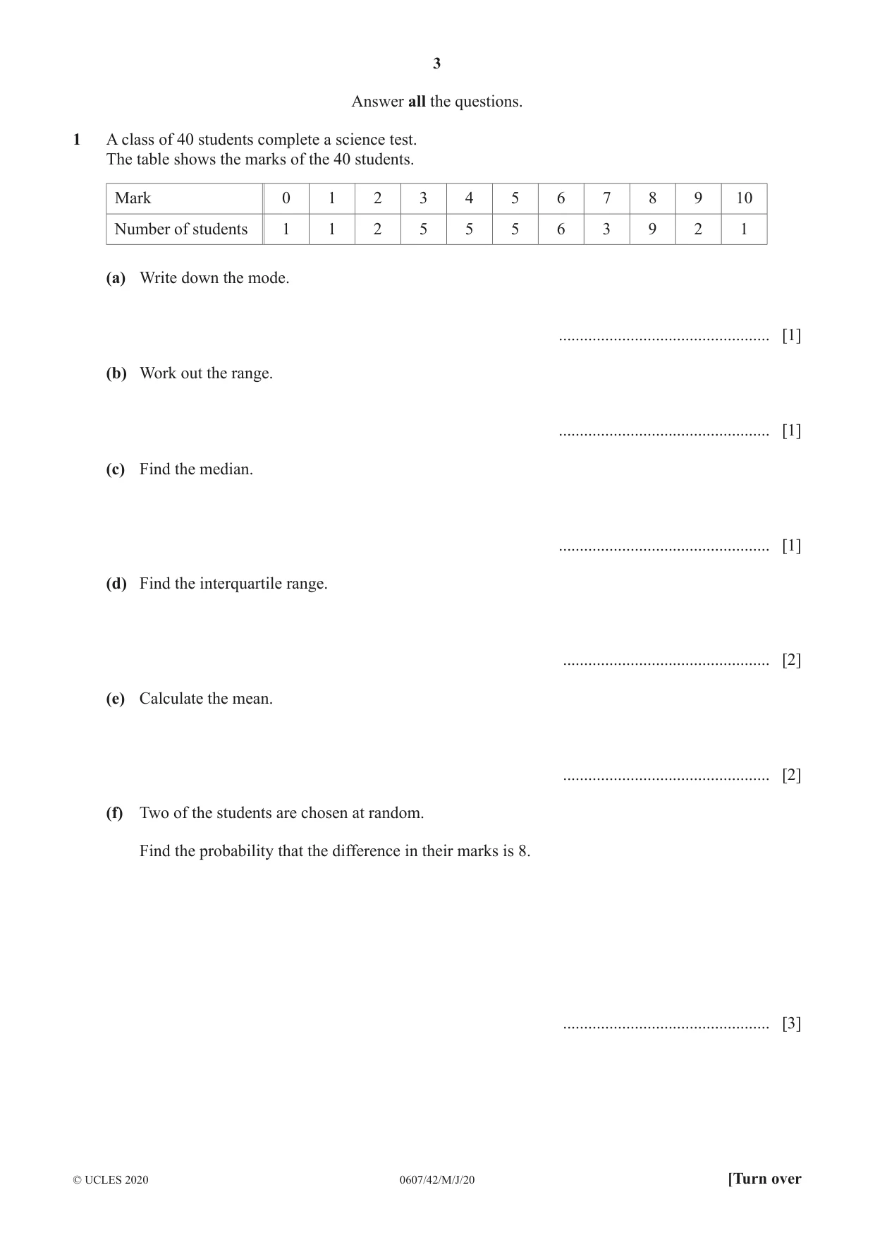 Cambridge IGCSE Mathematics - International 0607 2020 May/June Paper 4 · Variant 2 question paper, page 3 of 20