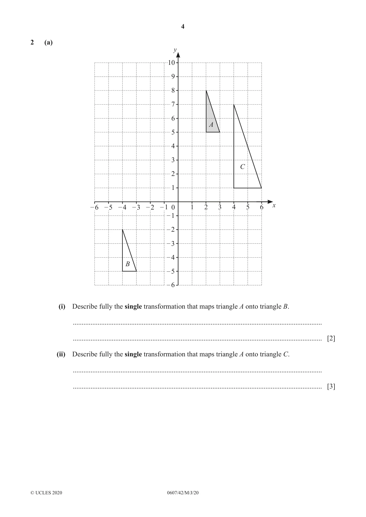 Cambridge IGCSE Mathematics - International 0607 2020 May/June Paper 4 · Variant 2 question paper, page 4 of 20