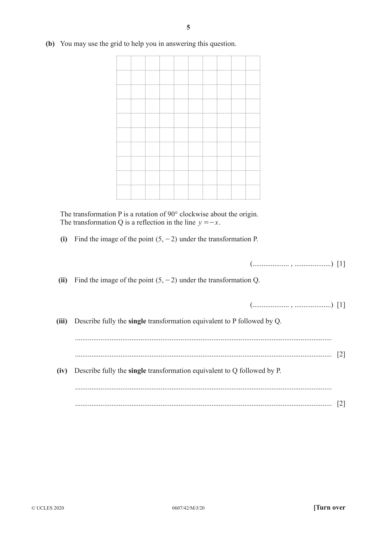 Cambridge IGCSE Mathematics - International 0607 2020 May/June Paper 4 · Variant 2 question paper, page 5 of 20