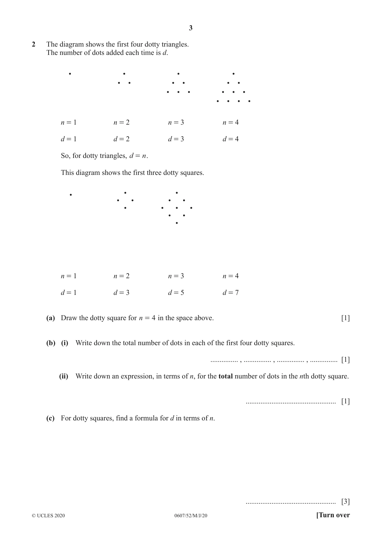 Cambridge IGCSE Mathematics - International 0607 2020 May/June Paper 5 · Variant 2 question paper, page 3 of 8