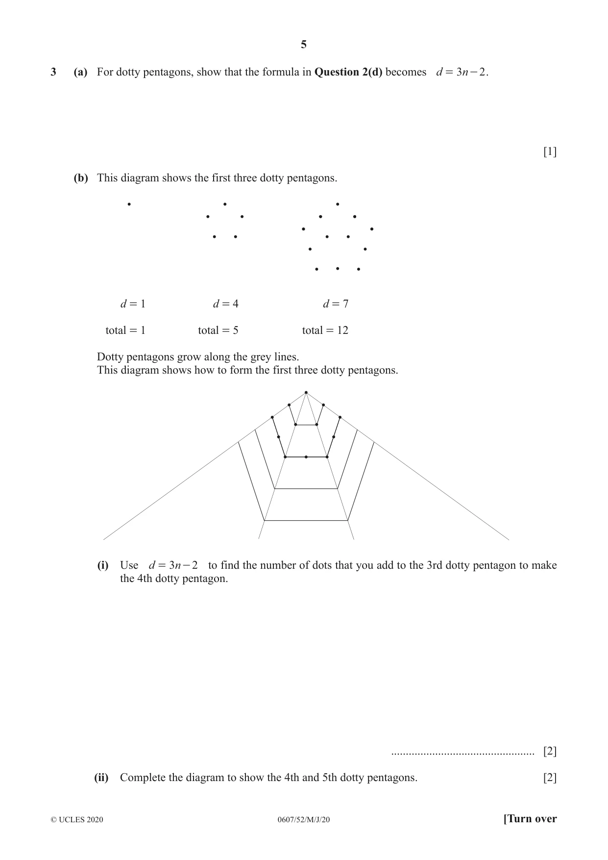 Cambridge IGCSE Mathematics - International 0607 2020 May/June Paper 5 · Variant 2 question paper, page 5 of 8
