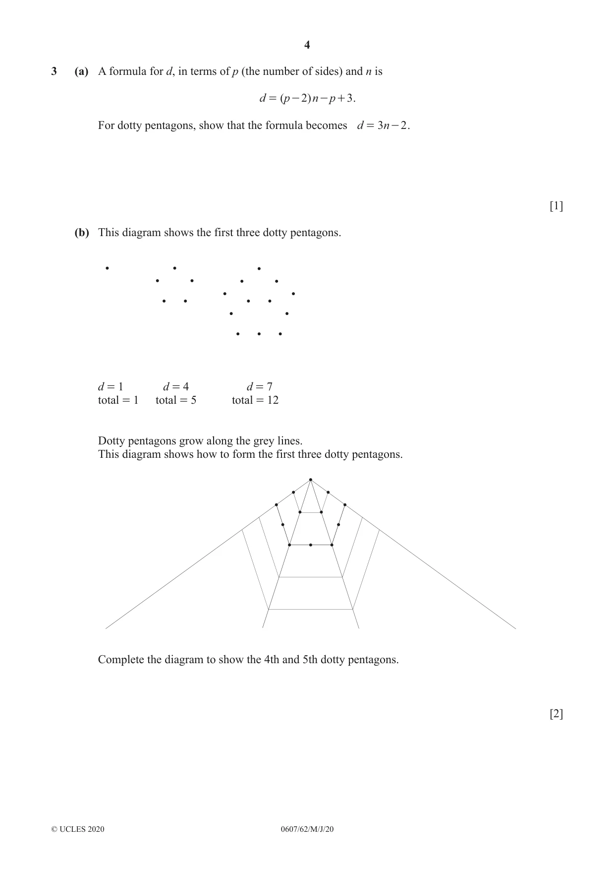 Cambridge IGCSE Mathematics - International 0607 2020 May/June Paper 6 · Variant 2 question paper, page 4 of 12