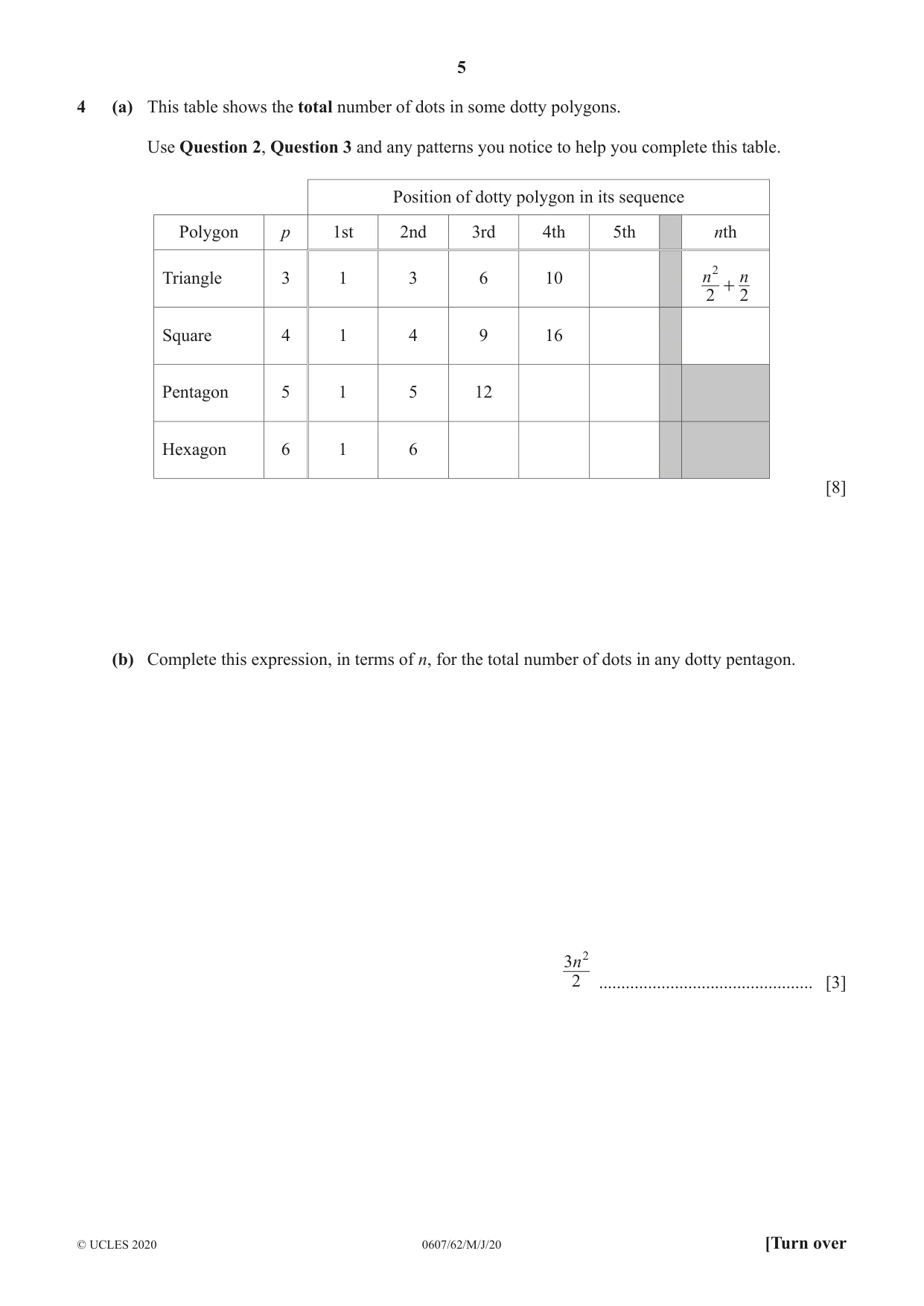 Cambridge IGCSE Mathematics - International 0607 2020 May/June Paper 6 · Variant 2 question paper, page 5 of 12