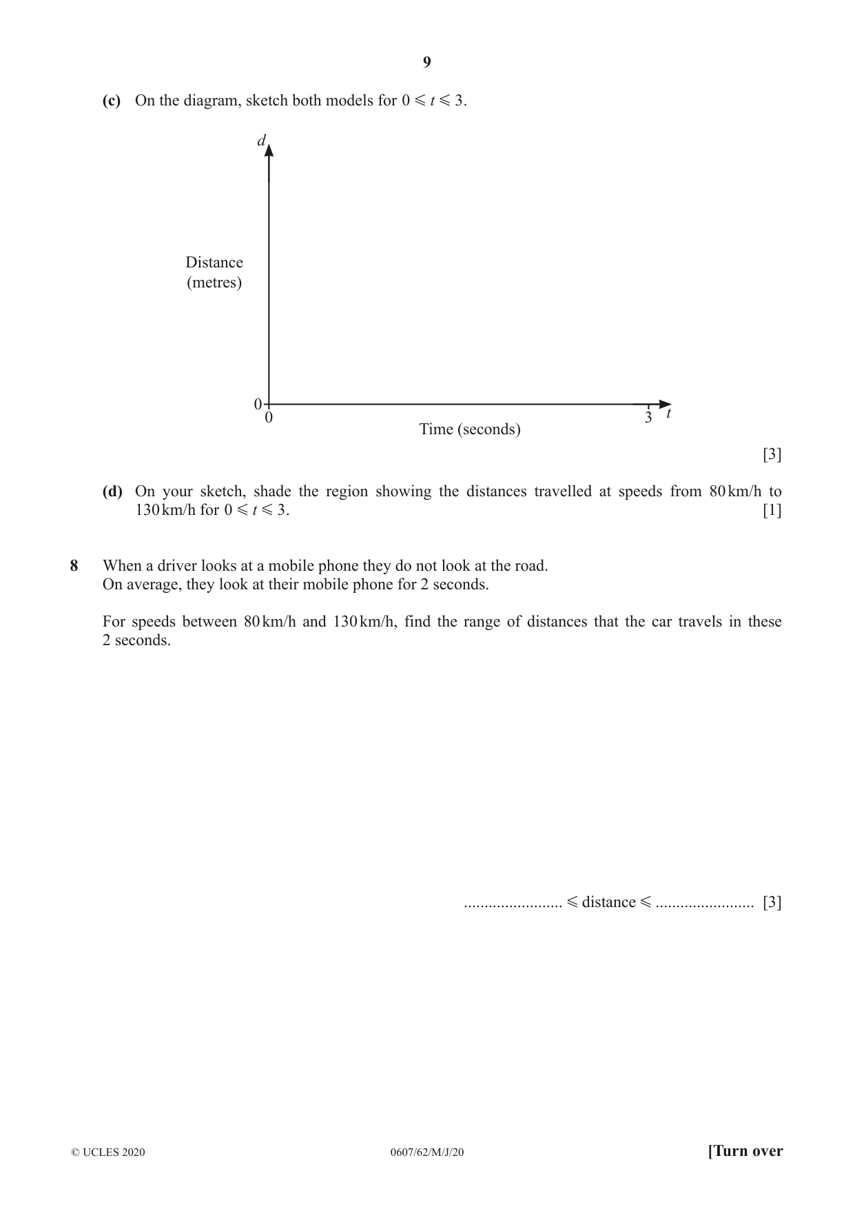 Cambridge IGCSE Mathematics - International 0607 2020 May/June Paper 6 · Variant 2 question paper, page 9 of 12