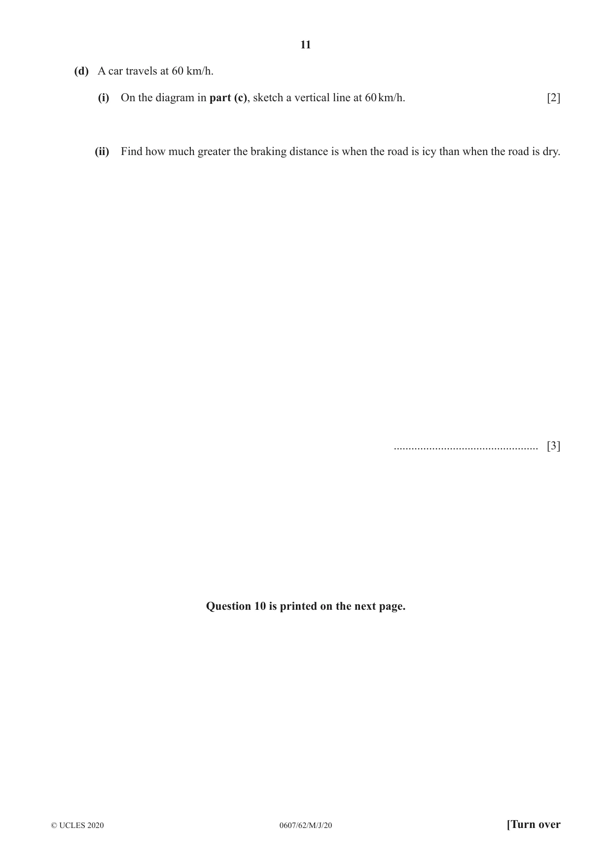 Cambridge IGCSE Mathematics - International 0607 2020 May/June Paper 6 · Variant 2 question paper, page 11 of 12