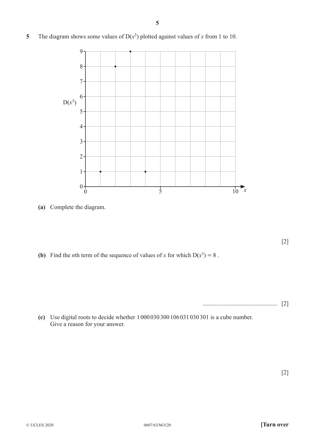 Cambridge IGCSE Mathematics - International 0607 2020 May/June Paper 6 · Variant 3 question paper, page 5 of 12