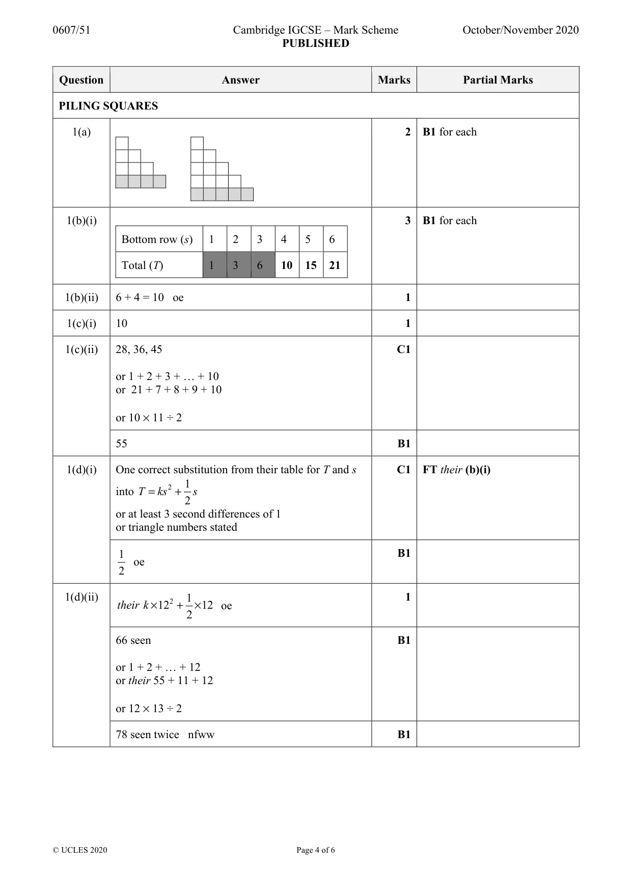 Mark scheme, page 4 of 6