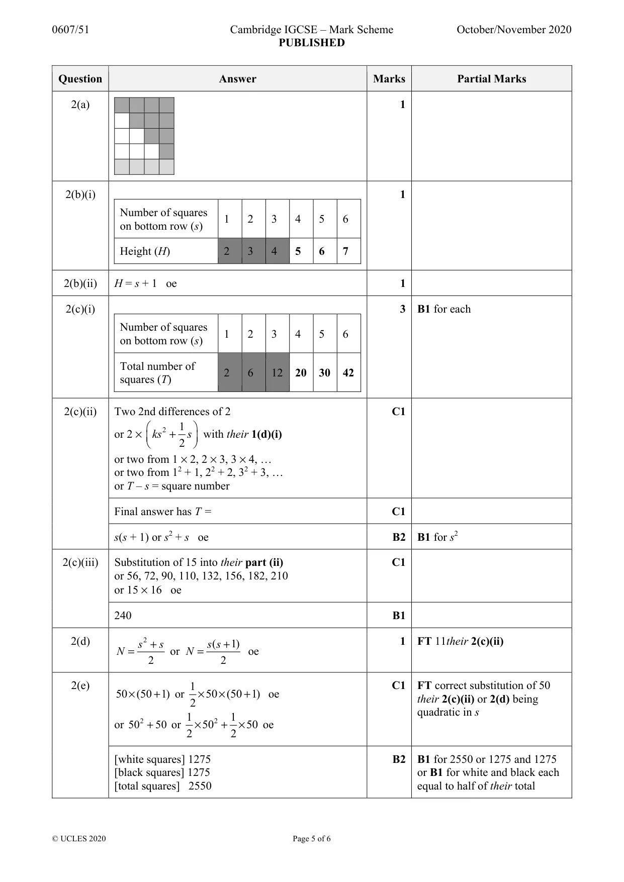 Mark scheme, page 5 of 6