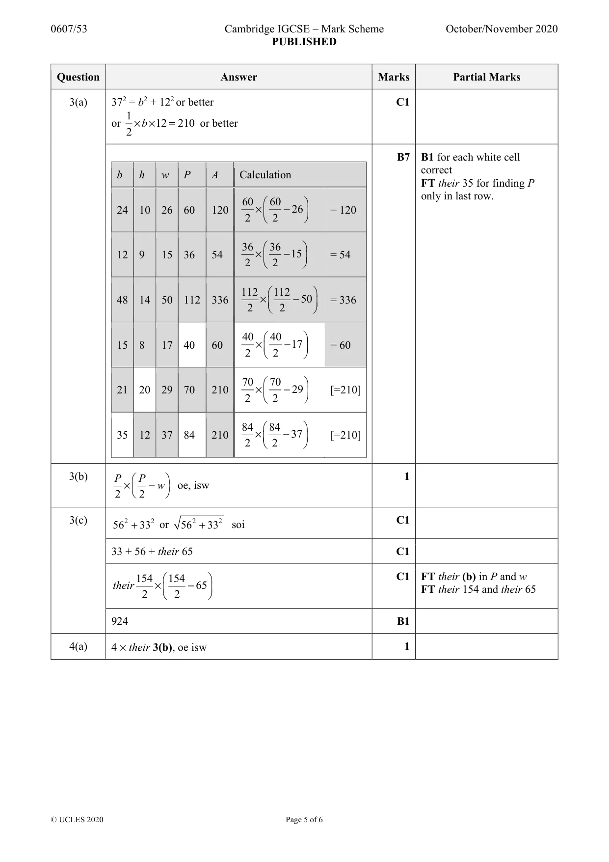Mark scheme, page 5 of 6