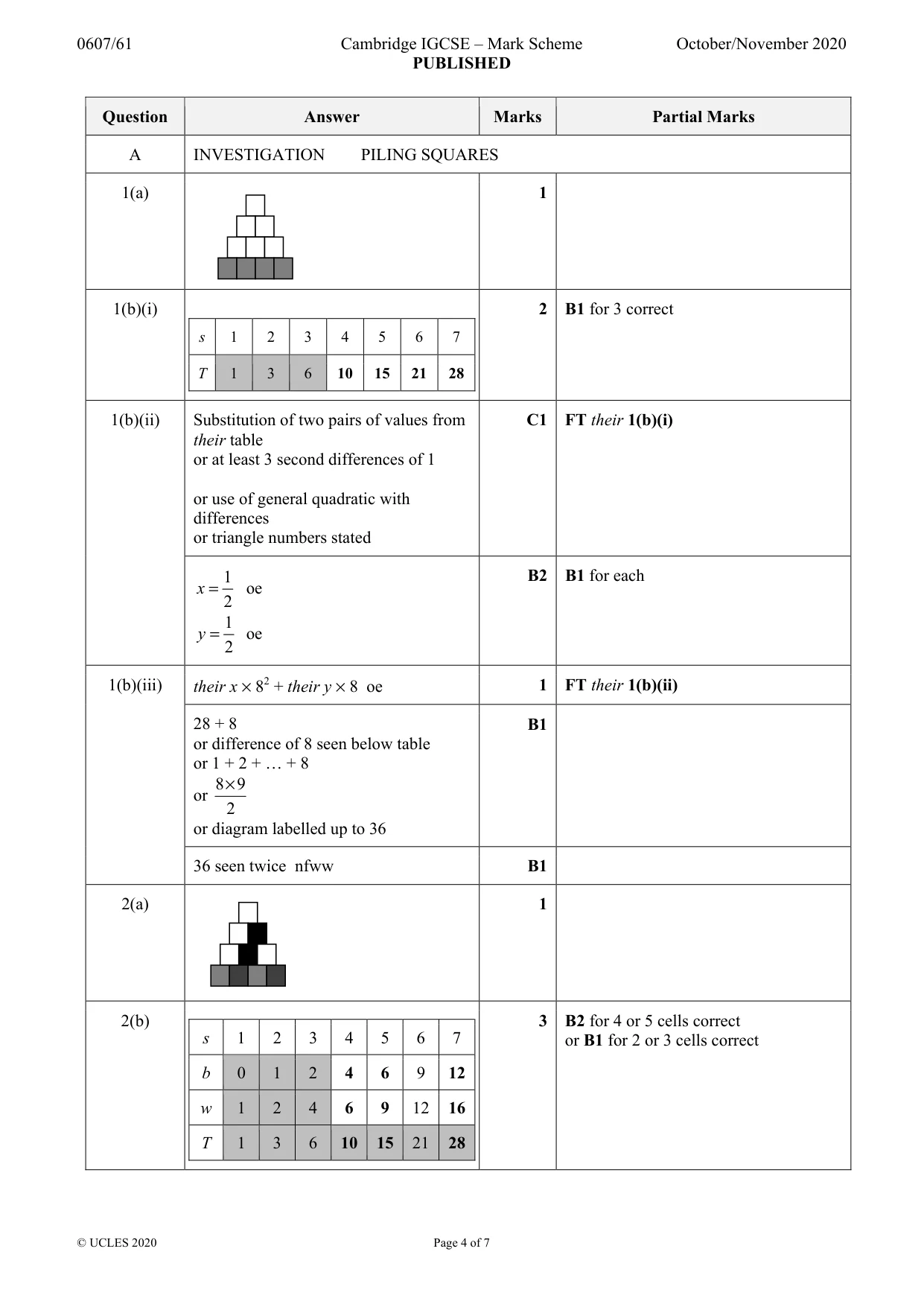 Mark scheme, page 4 of 7