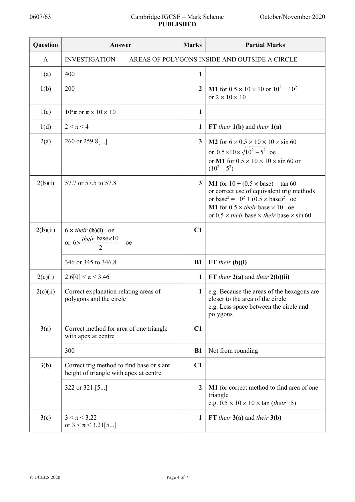 Mark scheme, page 4 of 7
