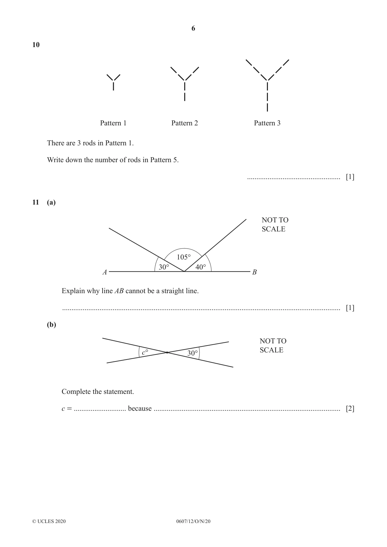 Cambridge IGCSE Mathematics - International 0607 2020 Oct/Nov Paper 1 · Variant 2 question paper, page 6 of 12
