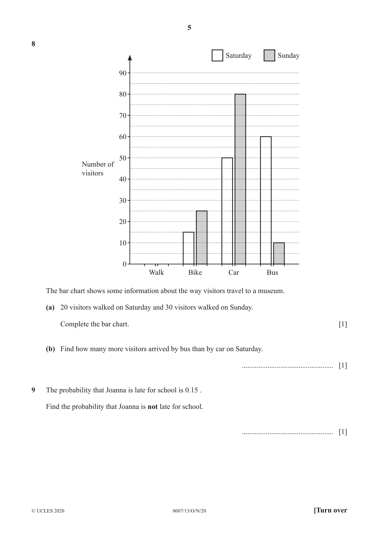 Cambridge IGCSE Mathematics - International 0607 2020 Oct/Nov Paper 1 · Variant 3 question paper, page 5 of 12