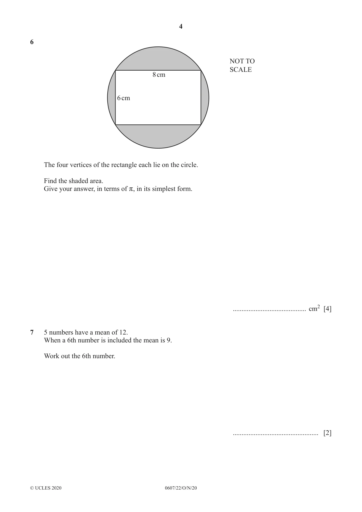 Cambridge IGCSE Mathematics - International 0607 2020 Oct/Nov Paper 2 · Variant 2 question paper, page 4 of 8