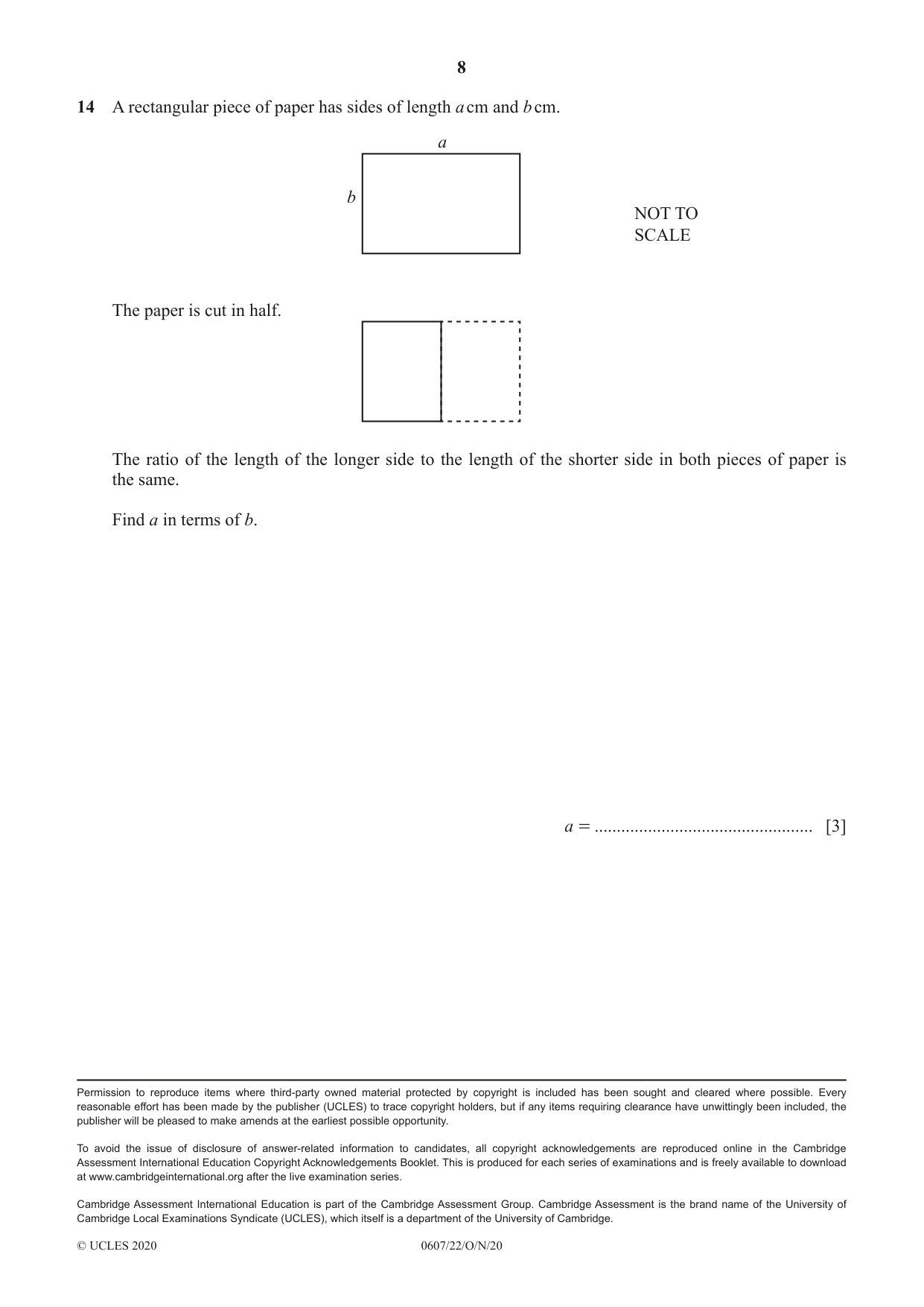 Cambridge IGCSE Mathematics - International 0607 2020 Oct/Nov Paper 2 · Variant 2 question paper, page 8 of 8