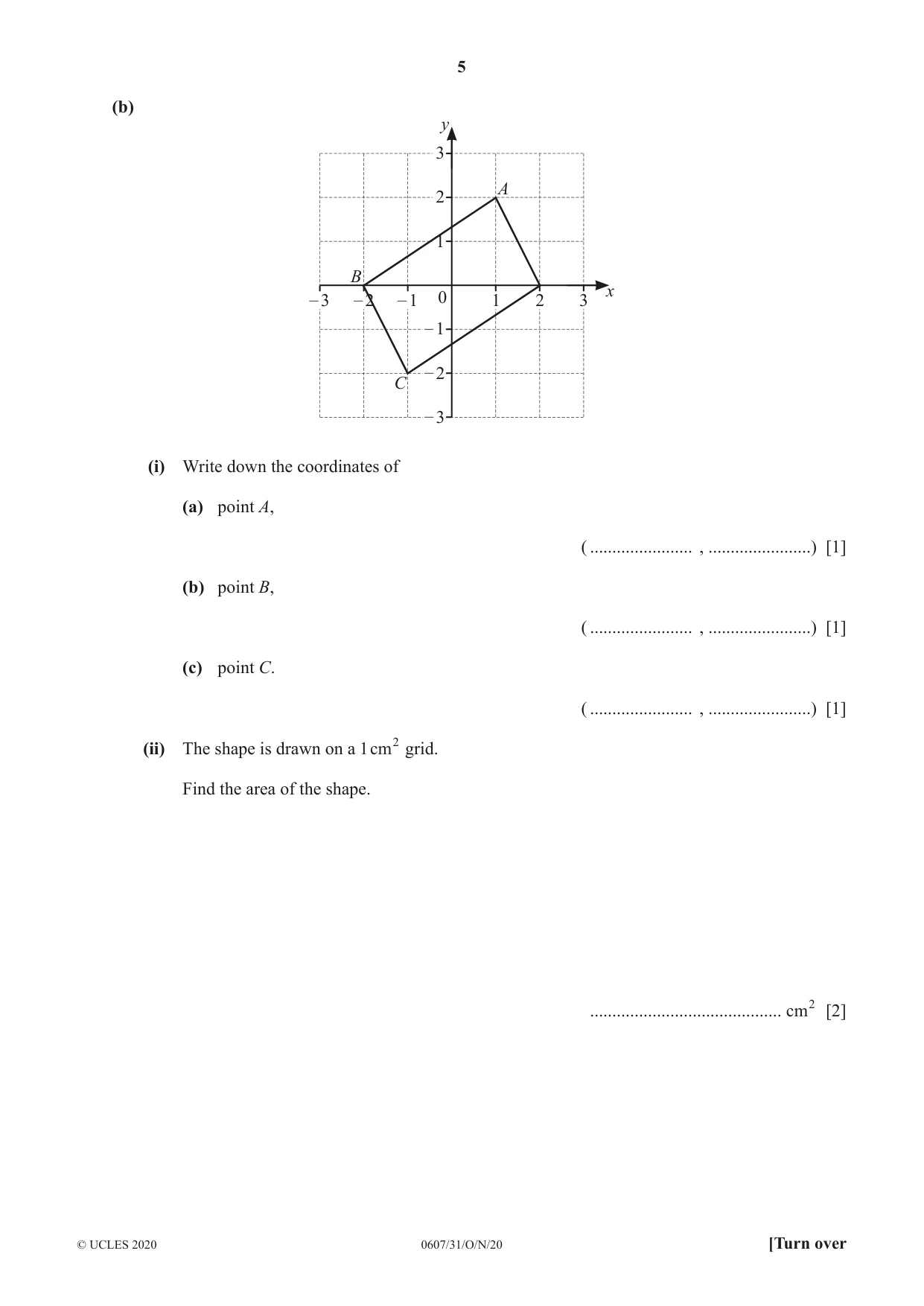 Cambridge IGCSE Mathematics - International 0607 2020 Oct/Nov Paper 3 · Variant 1 question paper, page 5 of 20