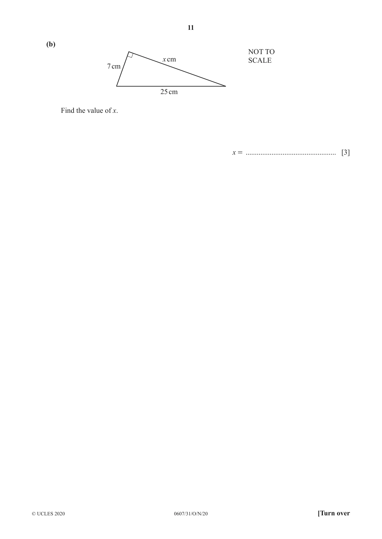 Cambridge IGCSE Mathematics - International 0607 2020 Oct/Nov Paper 3 · Variant 1 question paper, page 11 of 20