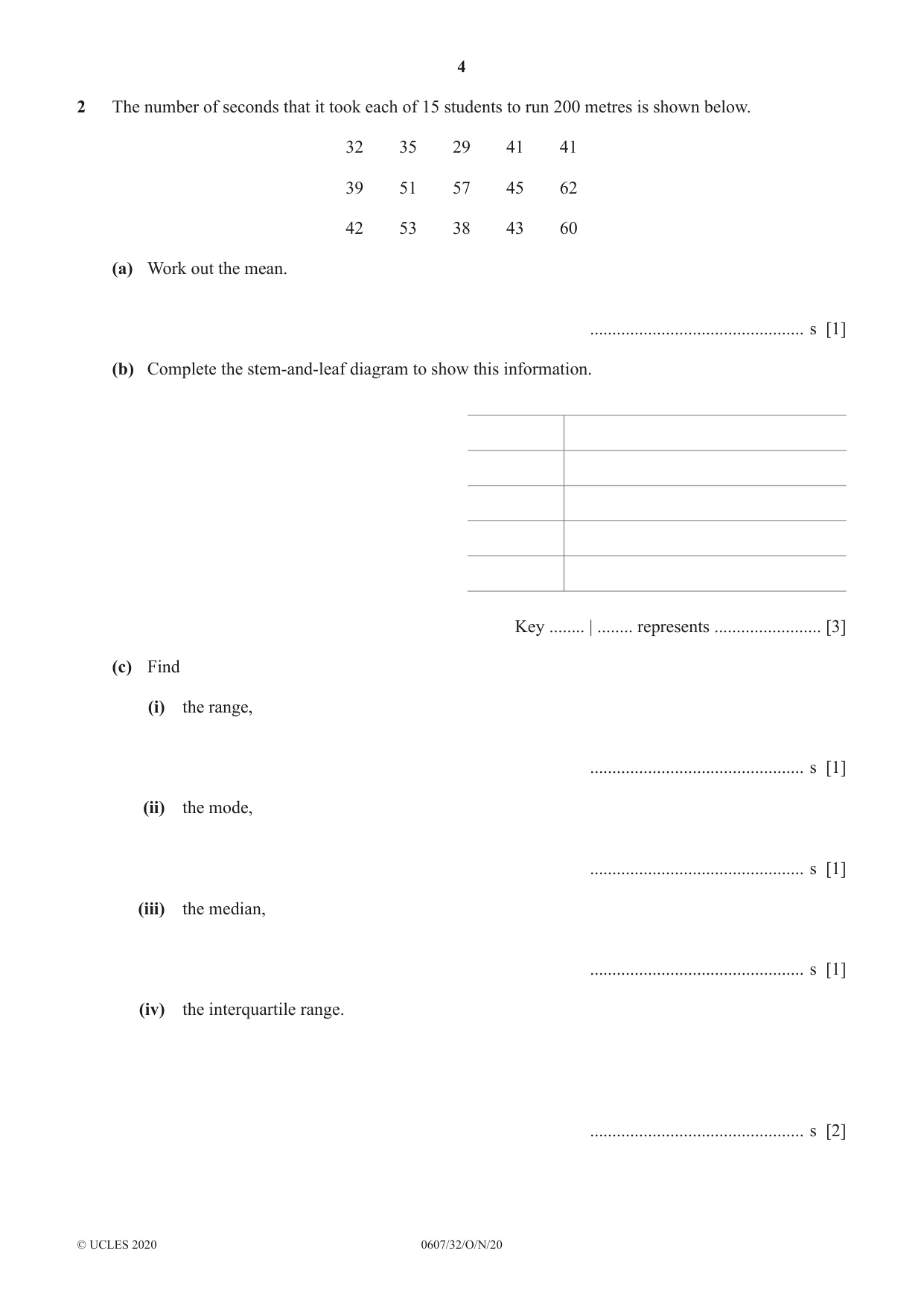 Cambridge IGCSE Mathematics - International 0607 2020 Oct/Nov Paper 3 · Variant 2 question paper, page 4 of 16