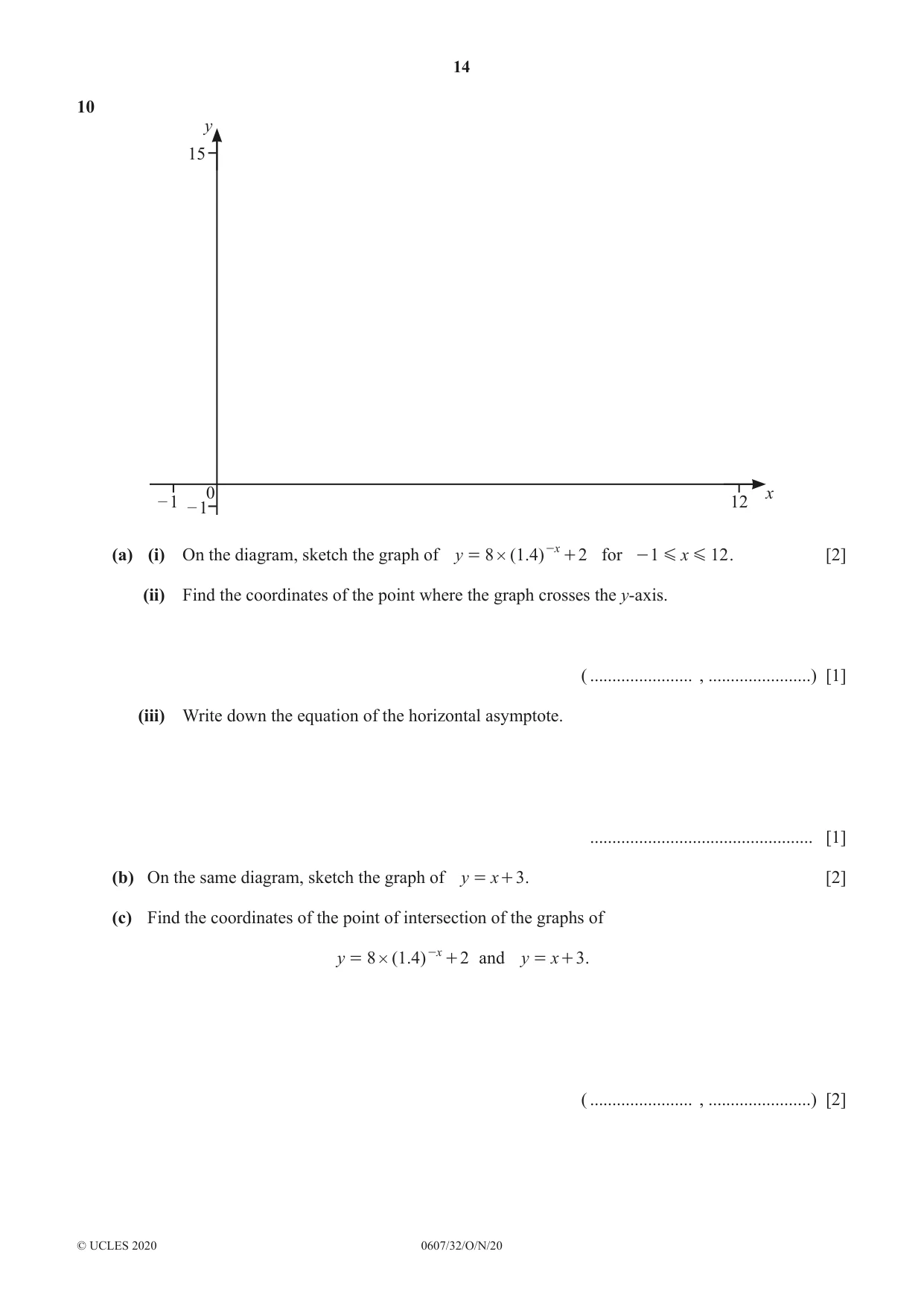 Cambridge IGCSE Mathematics - International 0607 2020 Oct/Nov Paper 3 · Variant 2 question paper, page 14 of 16