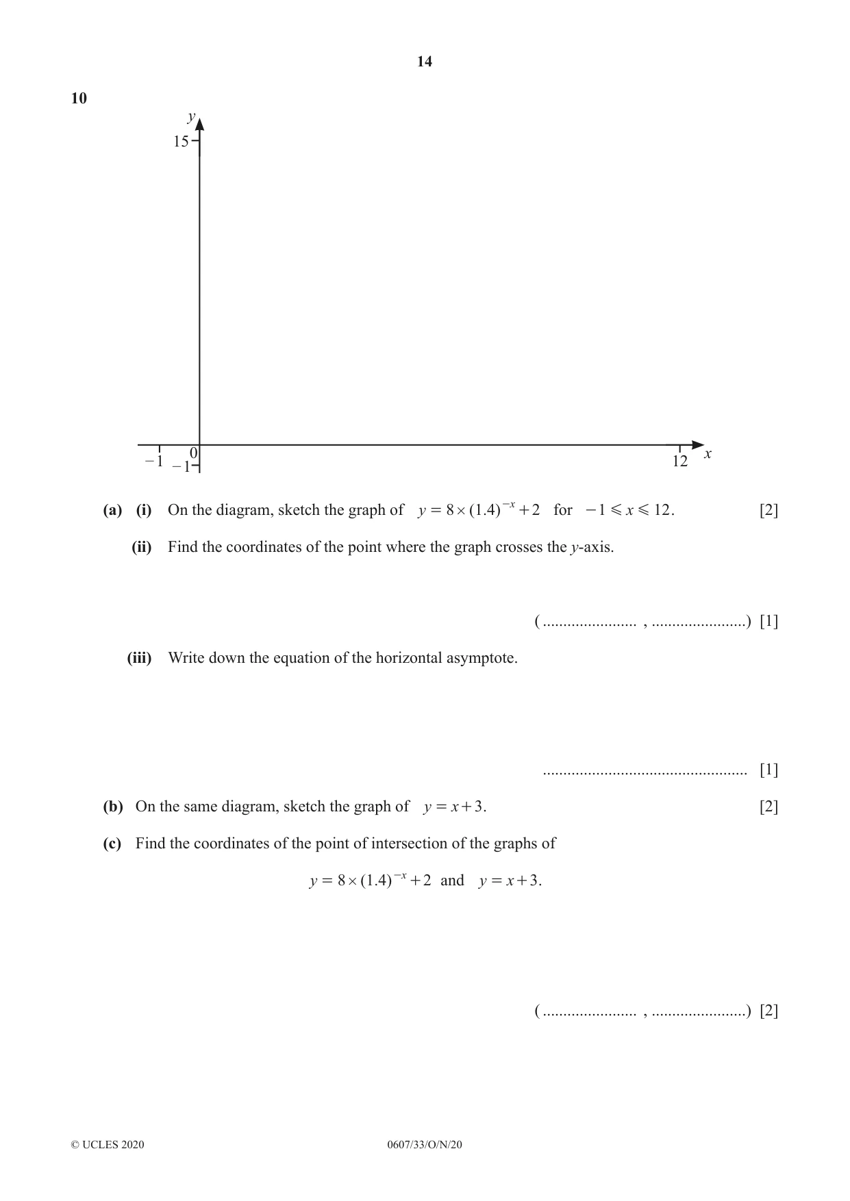 Cambridge IGCSE Mathematics - International 0607 2020 Oct/Nov Paper 3 · Variant 3 question paper, page 14 of 16