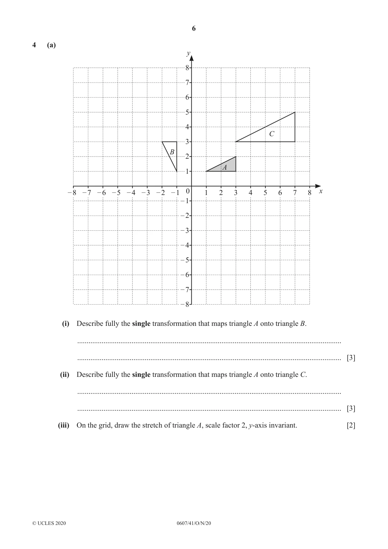 Cambridge IGCSE Mathematics - International 0607 2020 Oct/Nov Paper 4 · Variant 1 question paper, page 6 of 20
