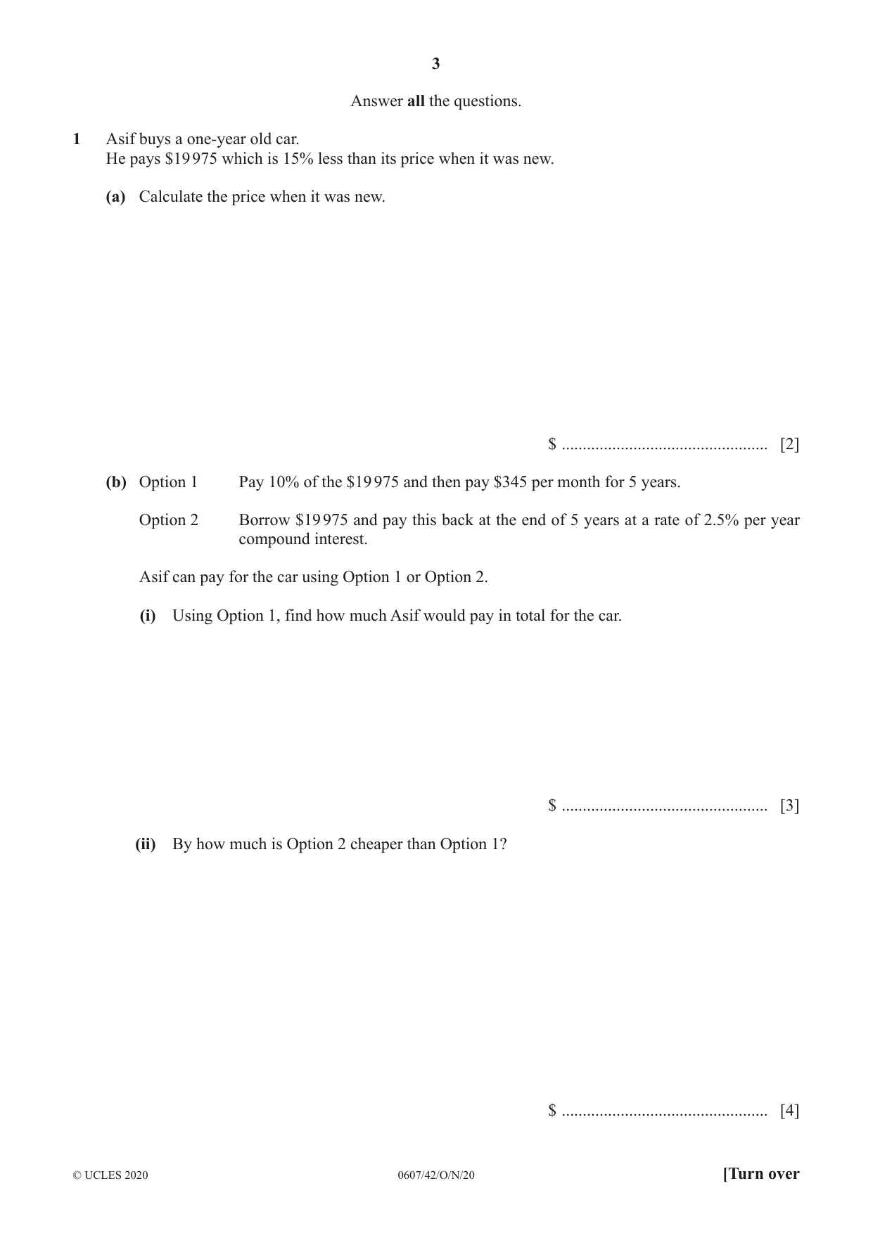 Cambridge IGCSE Mathematics - International 0607 2020 Oct/Nov Paper 4 · Variant 2 question paper, page 3 of 20