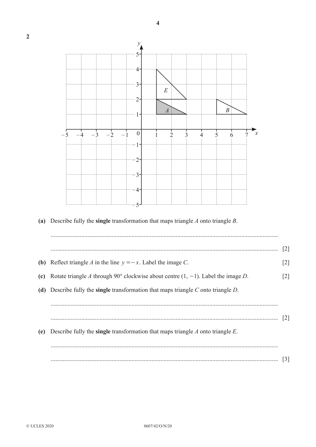 Cambridge IGCSE Mathematics - International 0607 2020 Oct/Nov Paper 4 · Variant 2 question paper, page 4 of 20