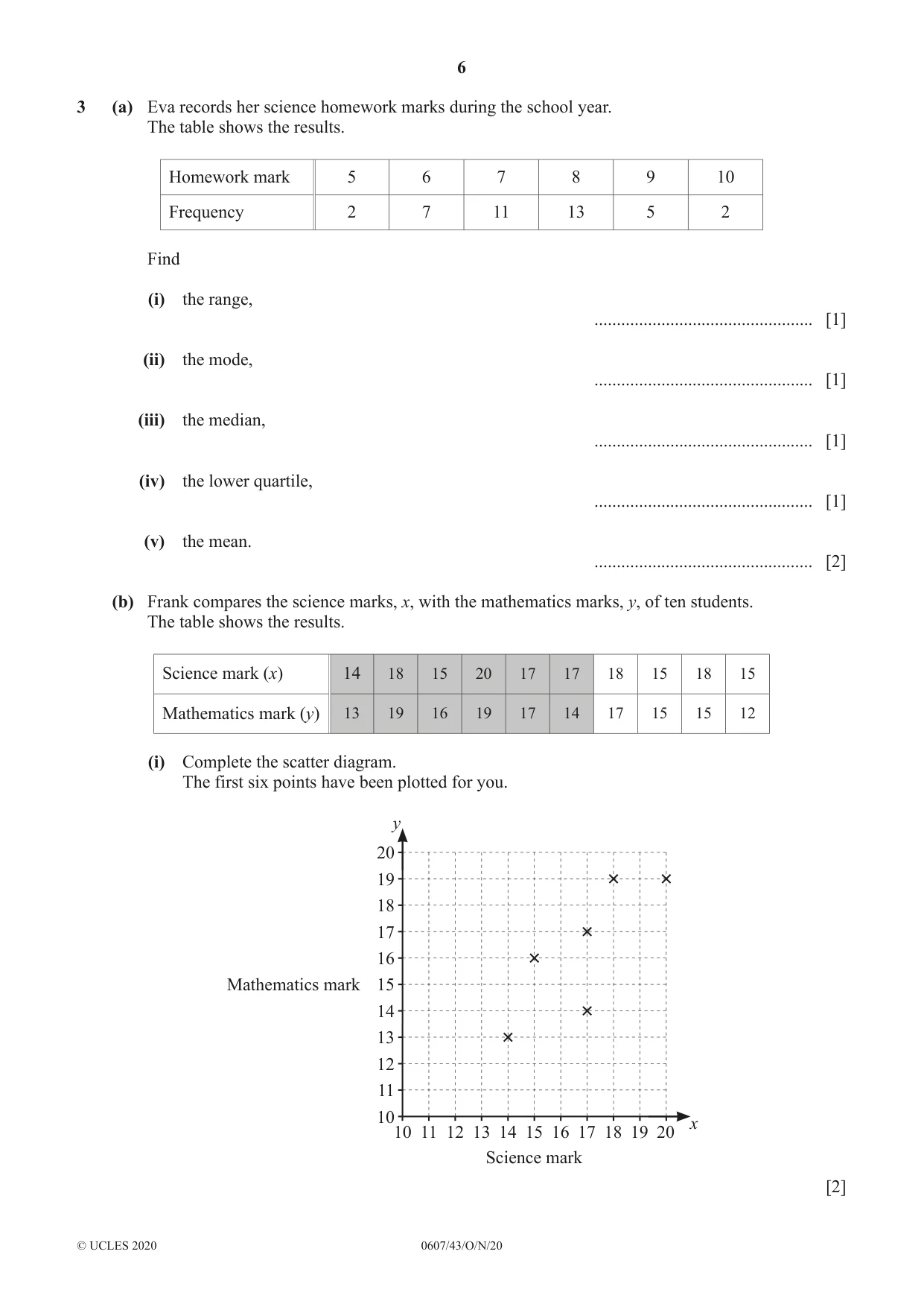 Cambridge IGCSE Mathematics - International 0607 2020 Oct/Nov Paper 4 · Variant 3 question paper, page 6 of 20
