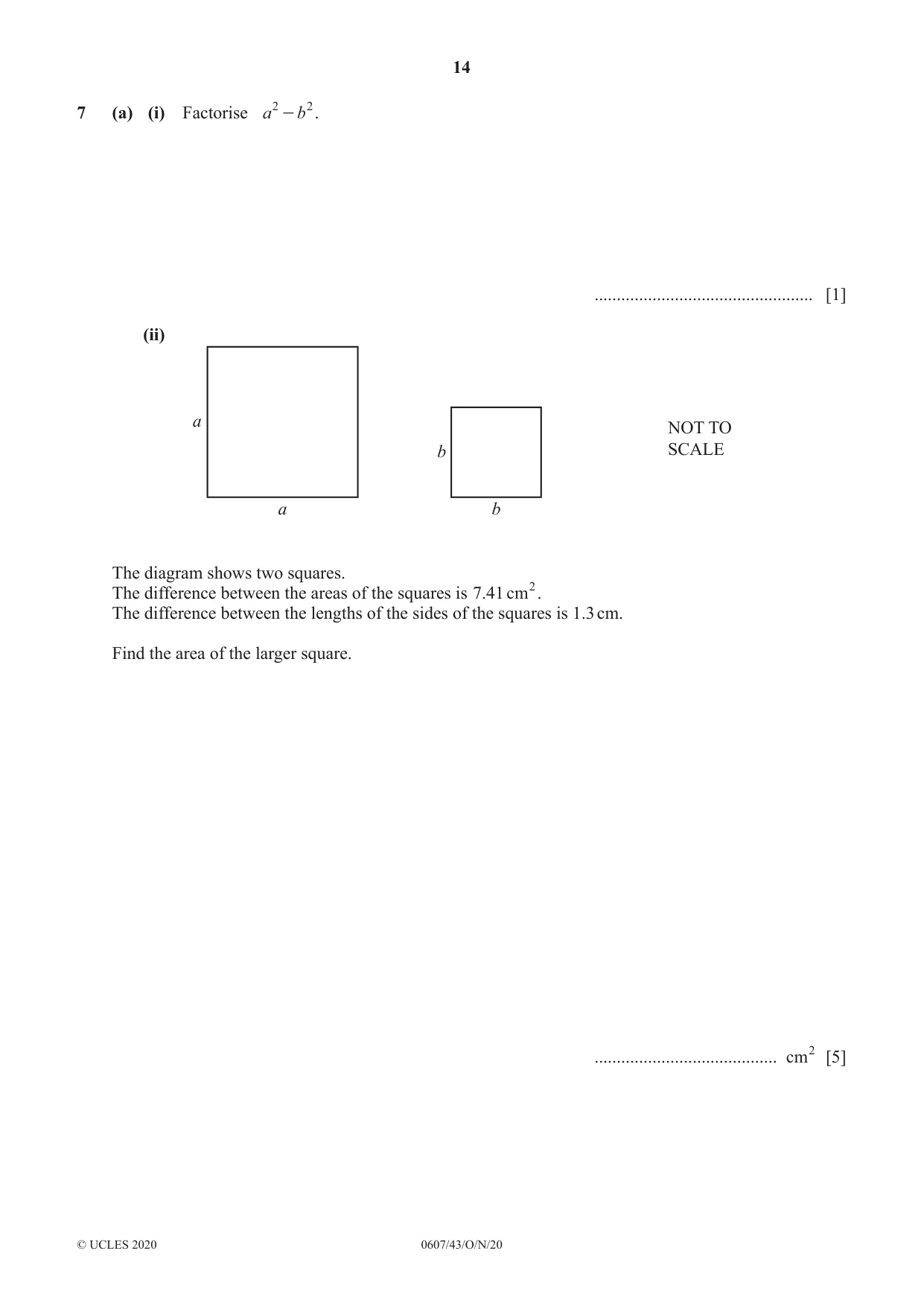 Cambridge IGCSE Mathematics - International 0607 2020 Oct/Nov Paper 4 · Variant 3 question paper, page 14 of 20