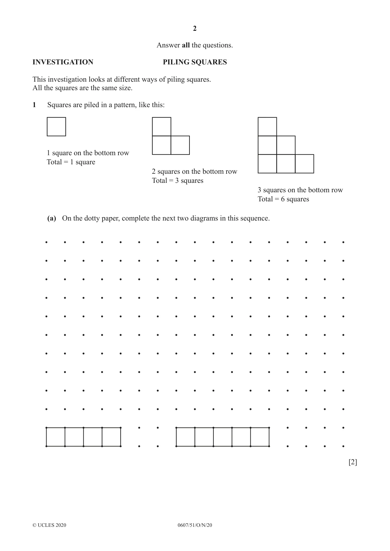 Cambridge IGCSE Mathematics - International 0607 2020 Oct/Nov Paper 5 · Variant 1 question paper, page 2 of 8