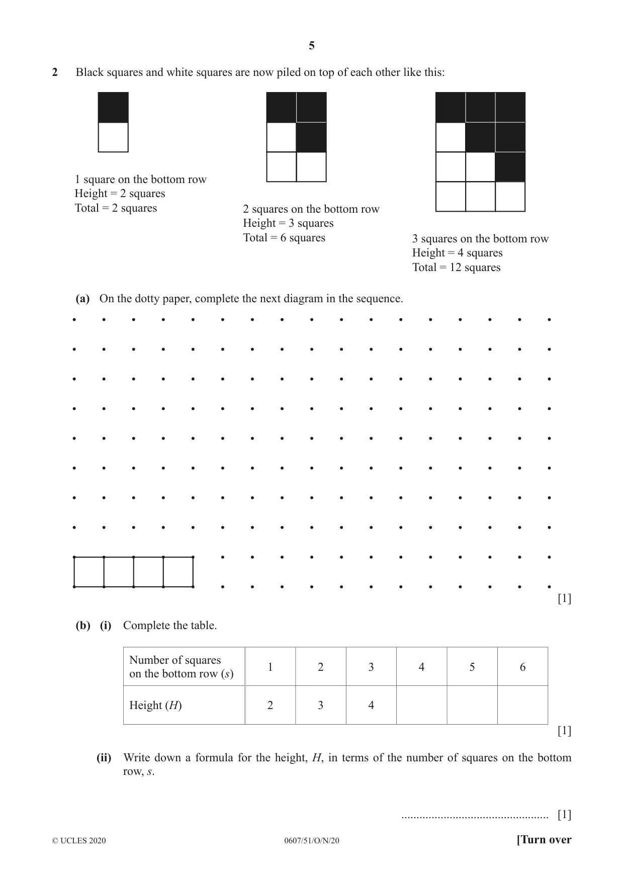 Cambridge IGCSE Mathematics - International 0607 2020 Oct/Nov Paper 5 · Variant 1 question paper, page 5 of 8