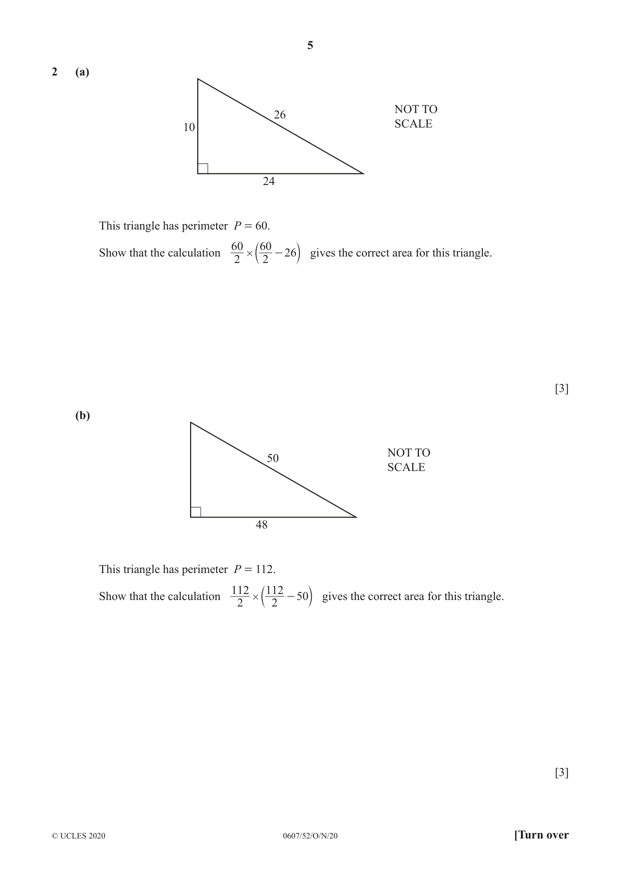 Cambridge IGCSE Mathematics - International 0607 2020 Oct/Nov Paper 5 · Variant 2 question paper, page 5 of 8