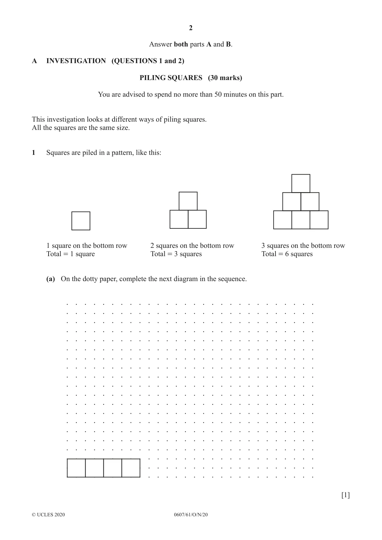Cambridge IGCSE Mathematics - International 0607 2020 Oct/Nov Paper 6 · Variant 1 question paper, page 2 of 12
