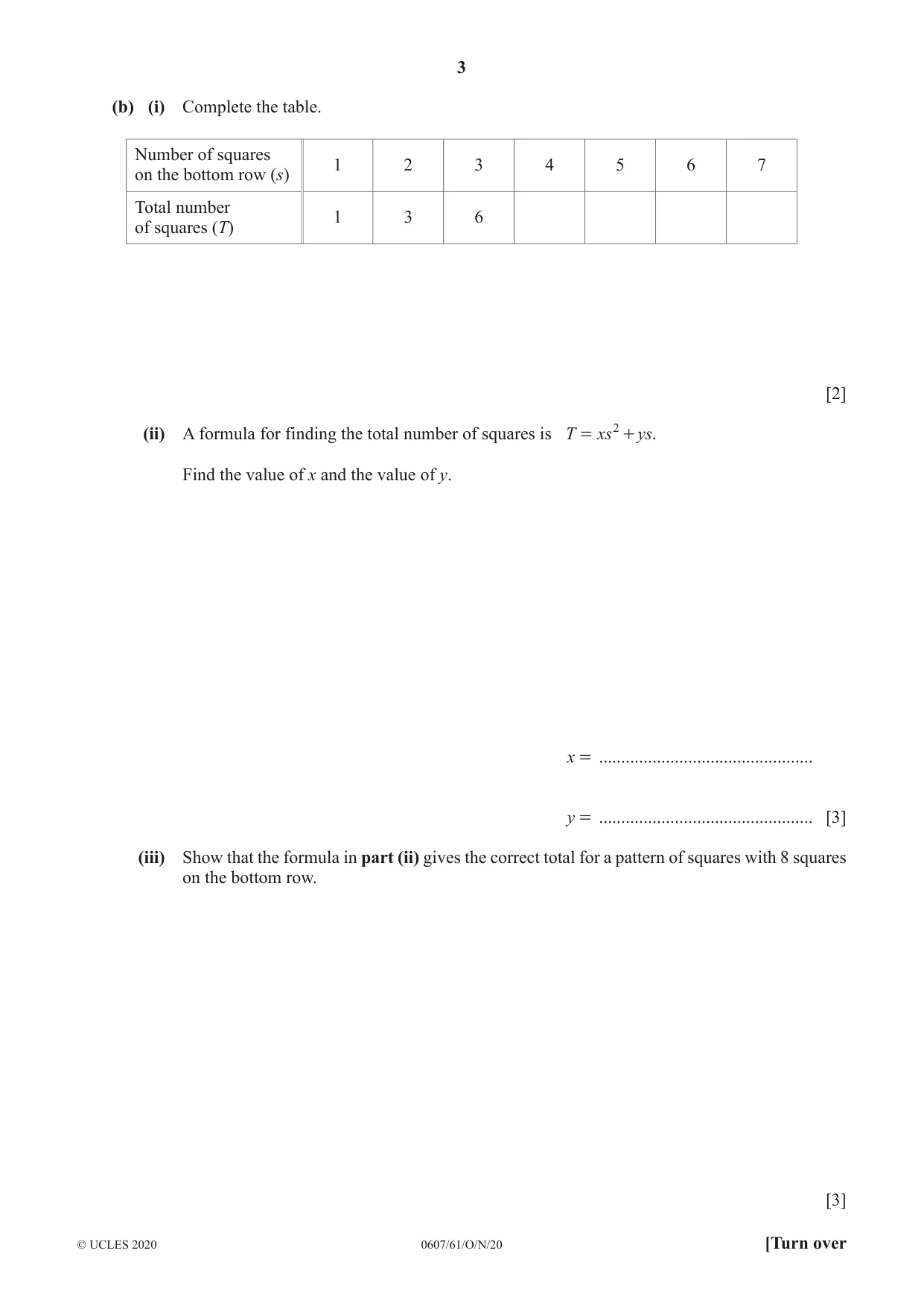 Cambridge IGCSE Mathematics - International 0607 2020 Oct/Nov Paper 6 · Variant 1 question paper, page 3 of 12