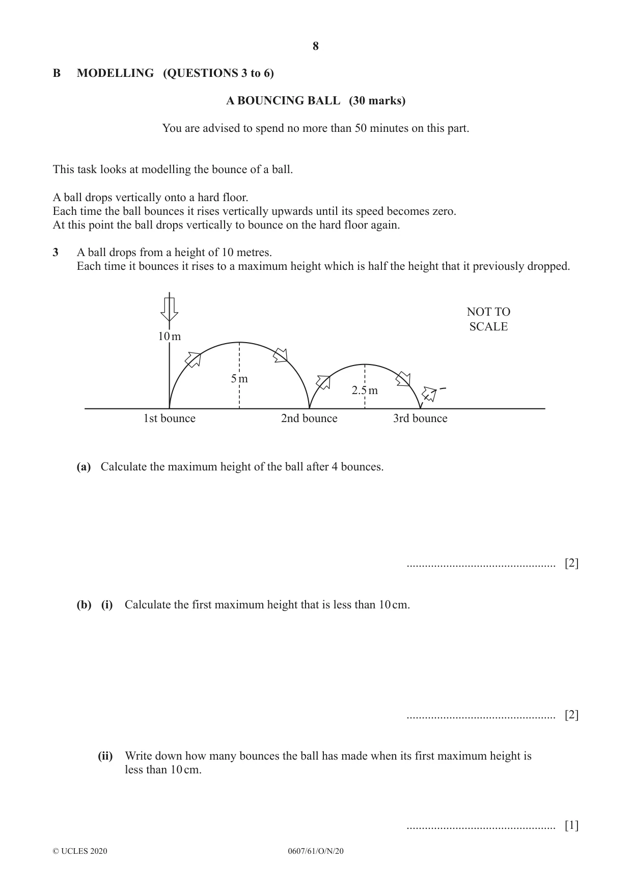 Cambridge IGCSE Mathematics - International 0607 2020 Oct/Nov Paper 6 · Variant 1 question paper, page 8 of 12