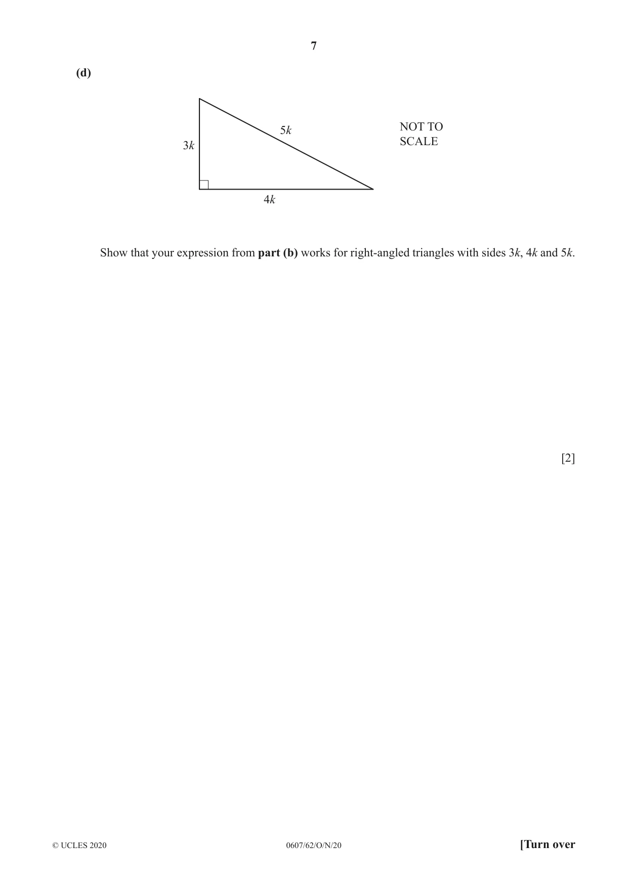 Cambridge IGCSE Mathematics - International 0607 2020 Oct/Nov Paper 6 · Variant 2 question paper, page 7 of 16