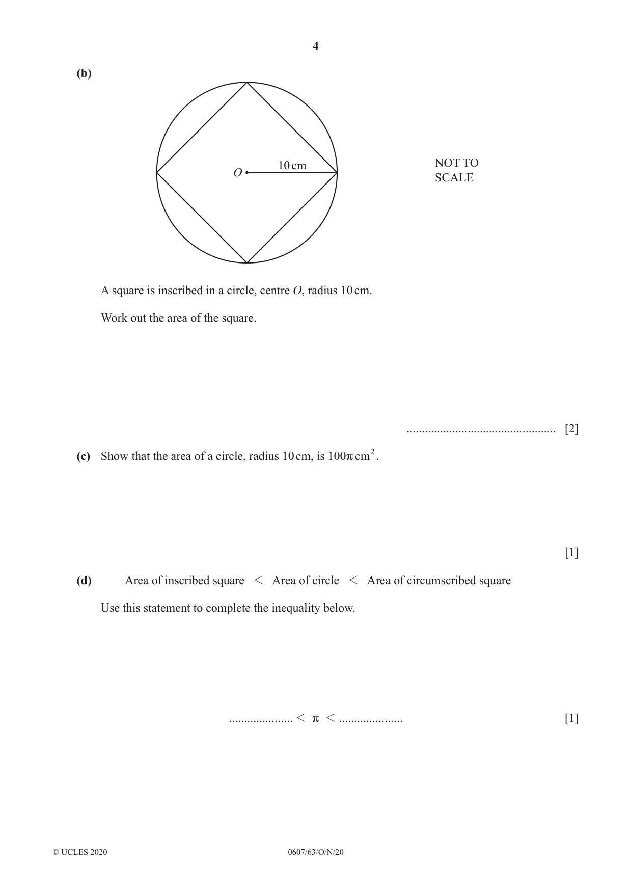 Cambridge IGCSE Mathematics - International 0607 2020 Oct/Nov Paper 6 · Variant 3 question paper, page 4 of 20