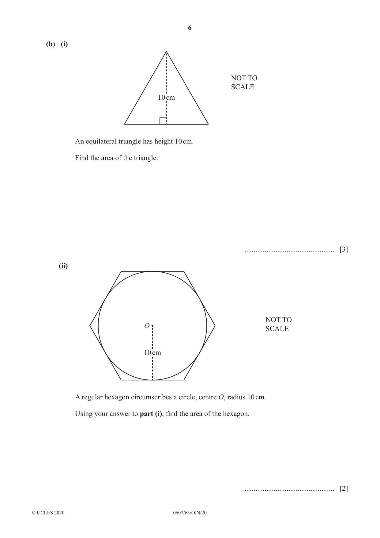 Cambridge IGCSE Mathematics - International 0607 2020 Oct/Nov Paper 6 · Variant 3 question paper, page 6 of 20