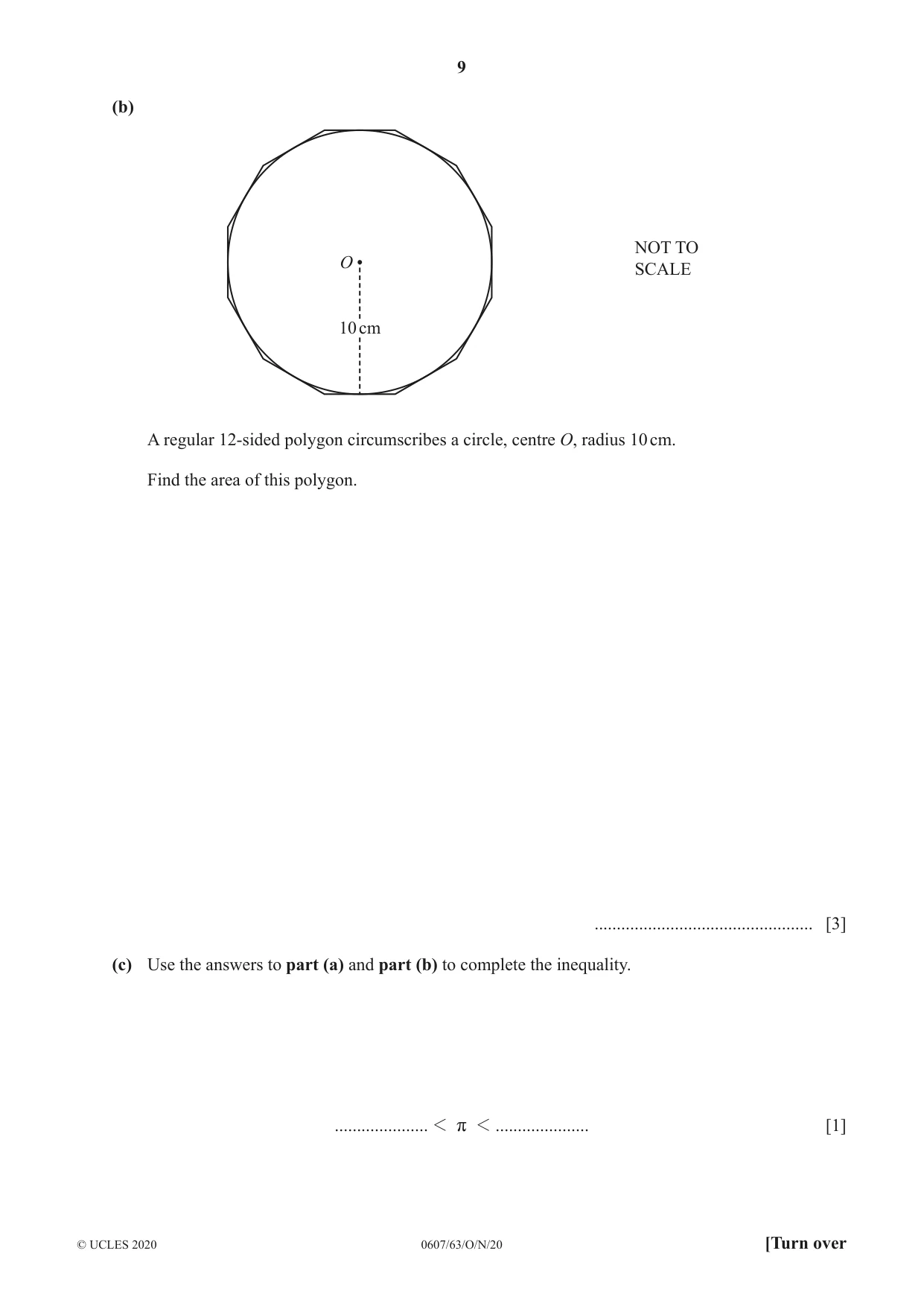 Cambridge IGCSE Mathematics - International 0607 2020 Oct/Nov Paper 6 · Variant 3 question paper, page 9 of 20