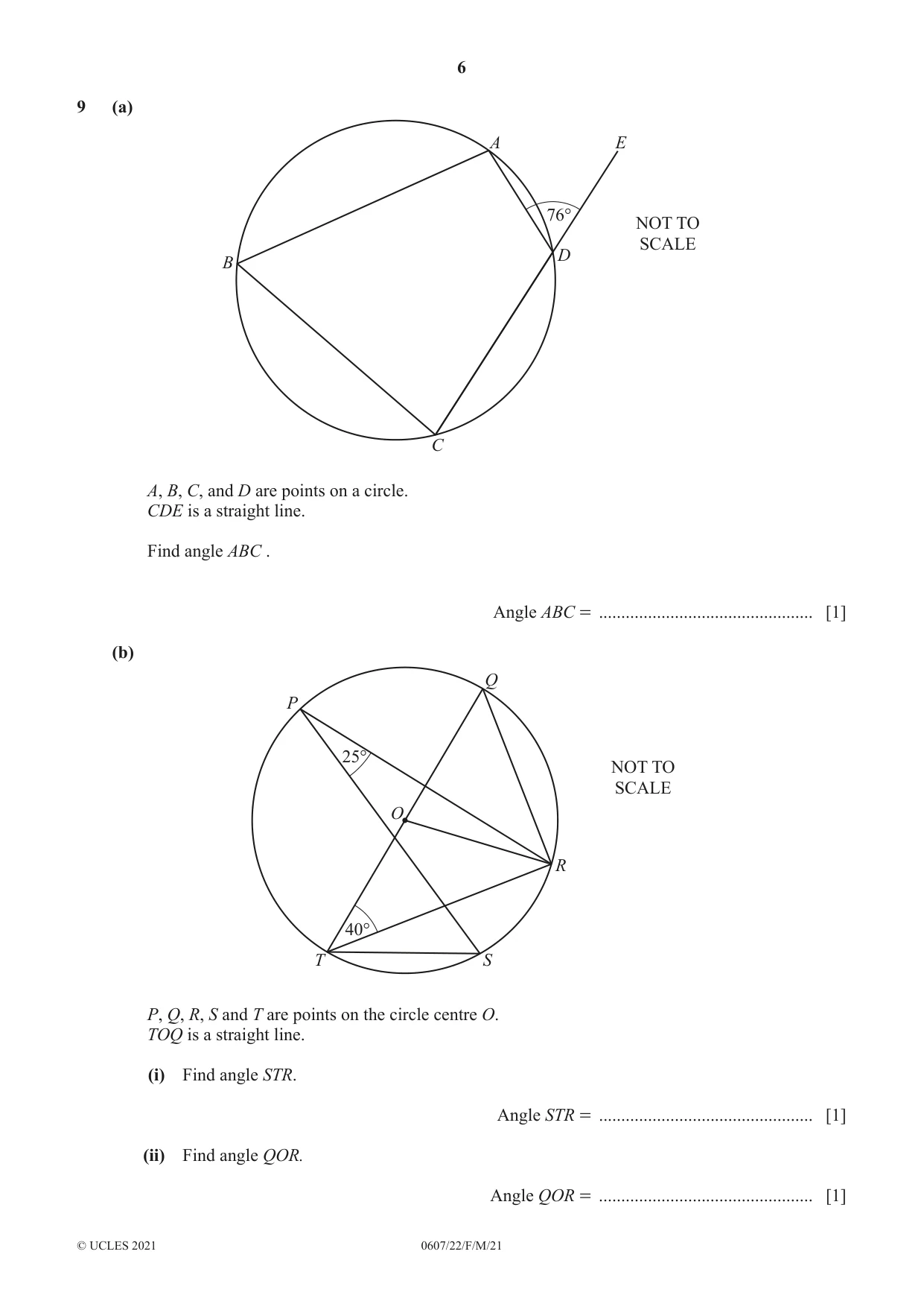 Cambridge IGCSE Mathematics - International 0607 2021 Feb/March Paper 2 · Variant 2 question paper, page 6 of 8