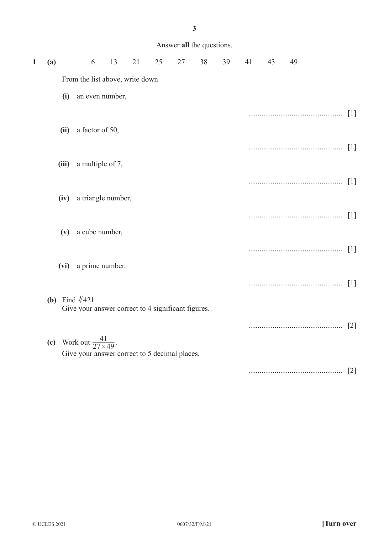 Cambridge IGCSE Mathematics - International 0607 2021 Feb/March Paper 3 · Variant 2 question paper, page 3 of 16