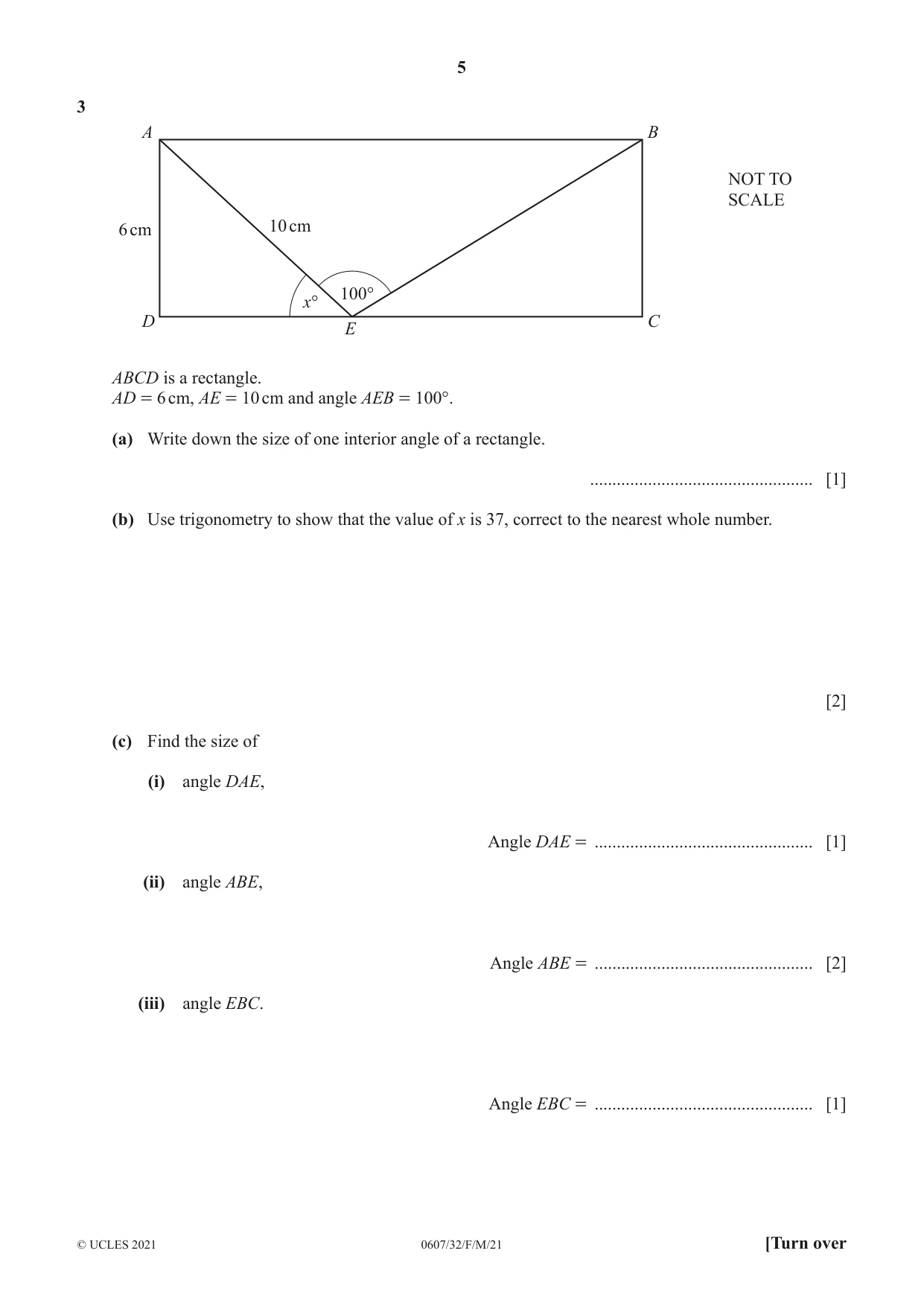 Cambridge IGCSE Mathematics - International 0607 2021 Feb/March Paper 3 · Variant 2 question paper, page 5 of 16
